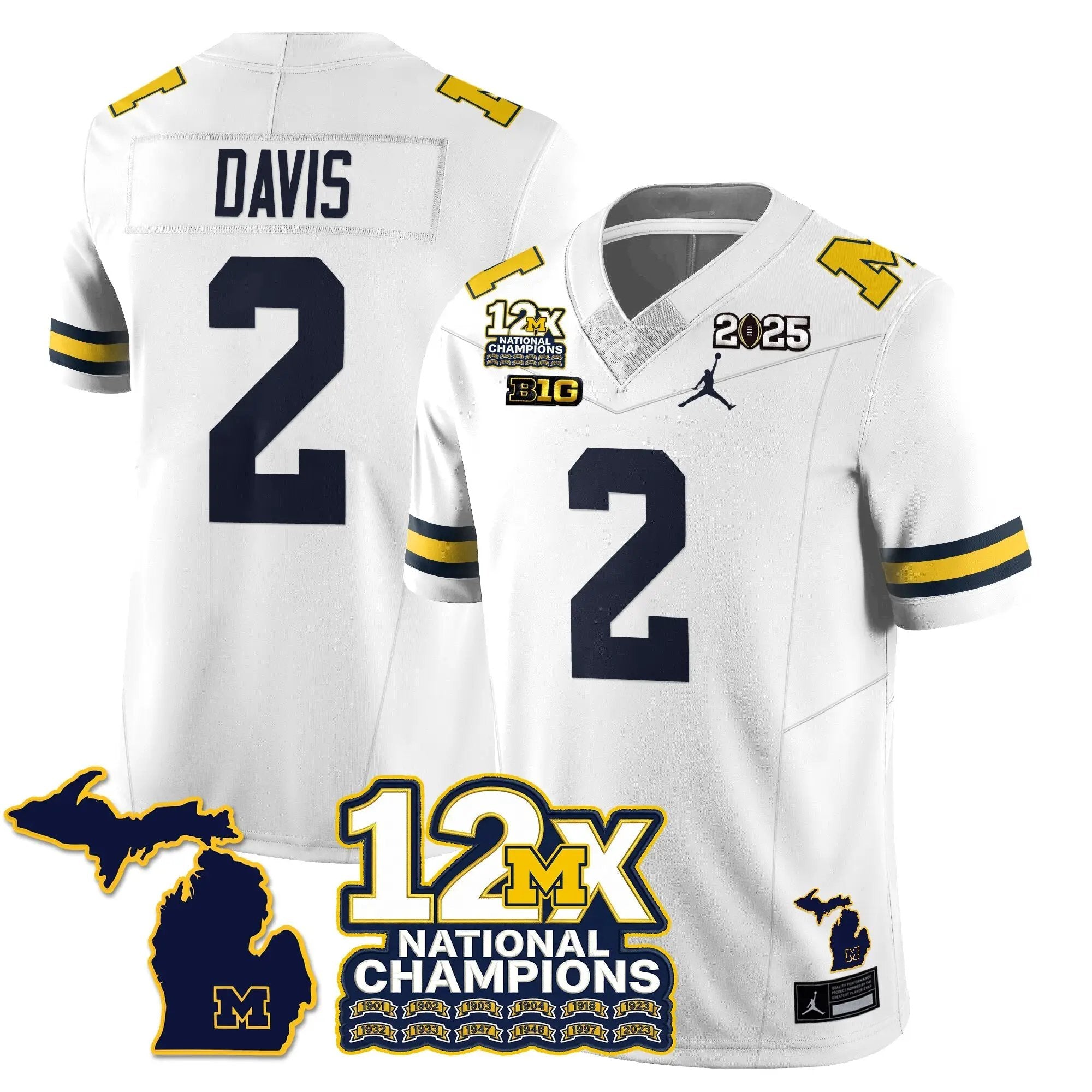 MICH 12x-Time National Champions Vapor Limited Football Jersey by Michigan Wolverines