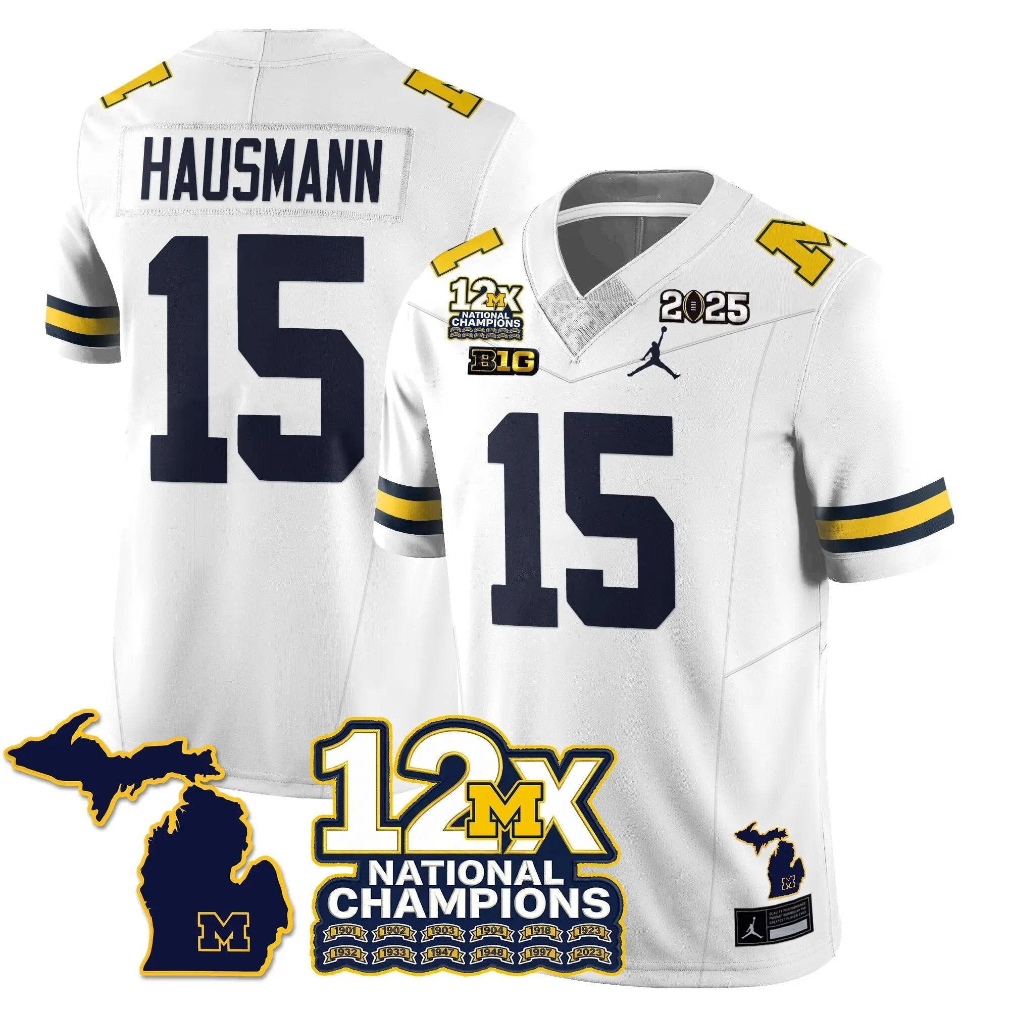 MICH 12x-Time National Champions Vapor Limited Football Jersey by Michigan Wolverines
