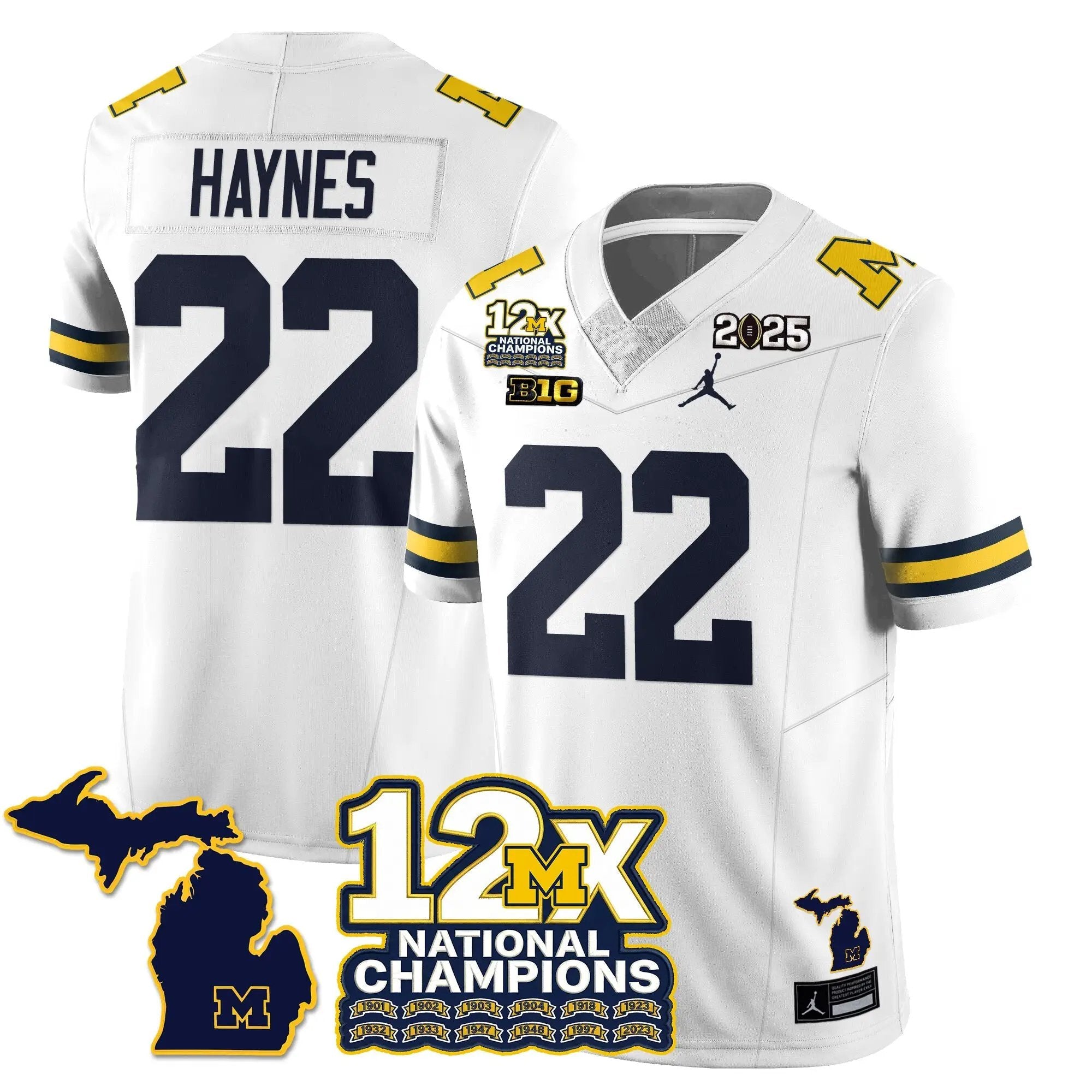 MICH 12x-Time National Champions Vapor Limited Football Jersey by Michigan Wolverines