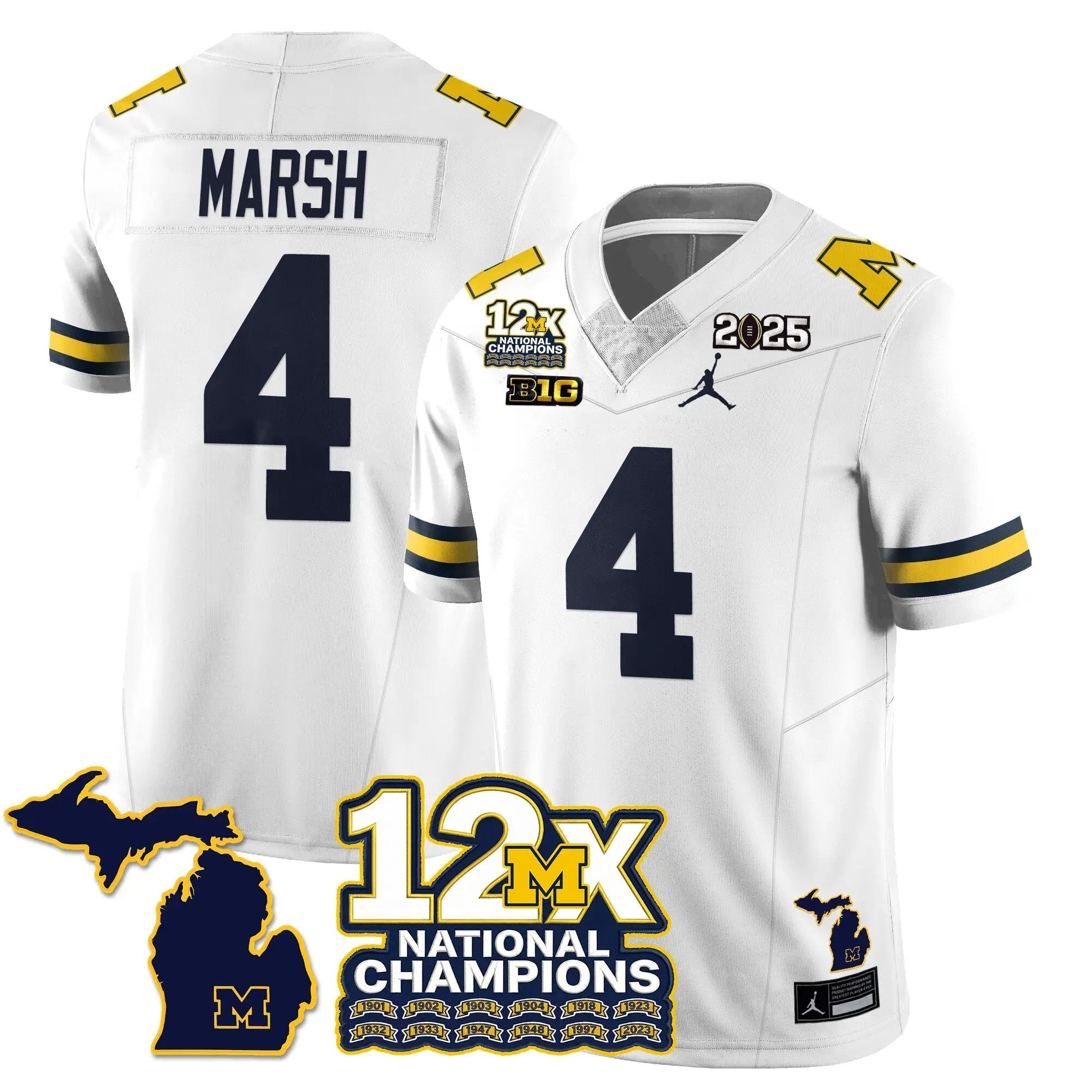 MICH 12x-Time National Champions Vapor Limited Football Jersey by Michigan Wolverines