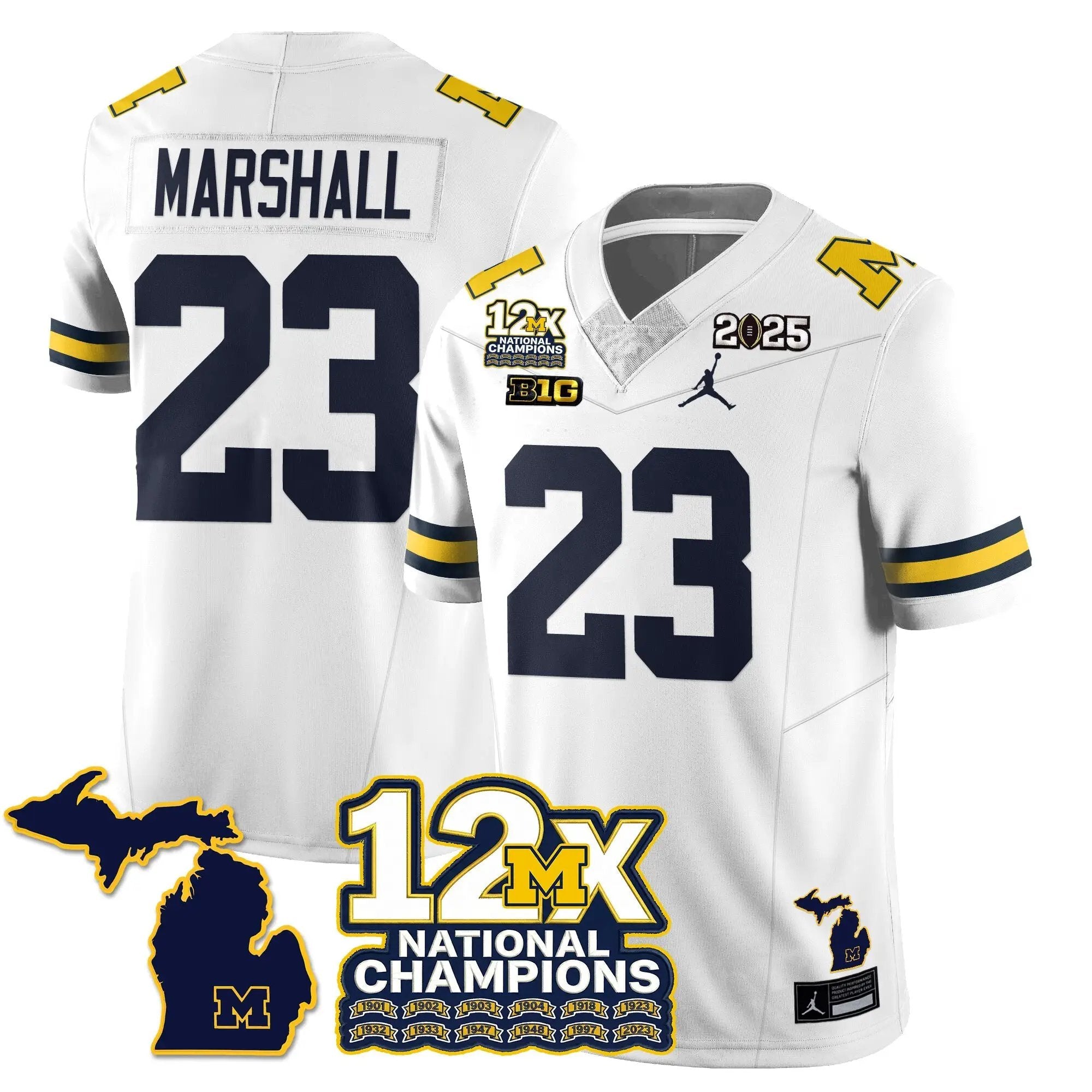 MICH 12x-Time National Champions Vapor Limited Football Jersey by Michigan Wolverines