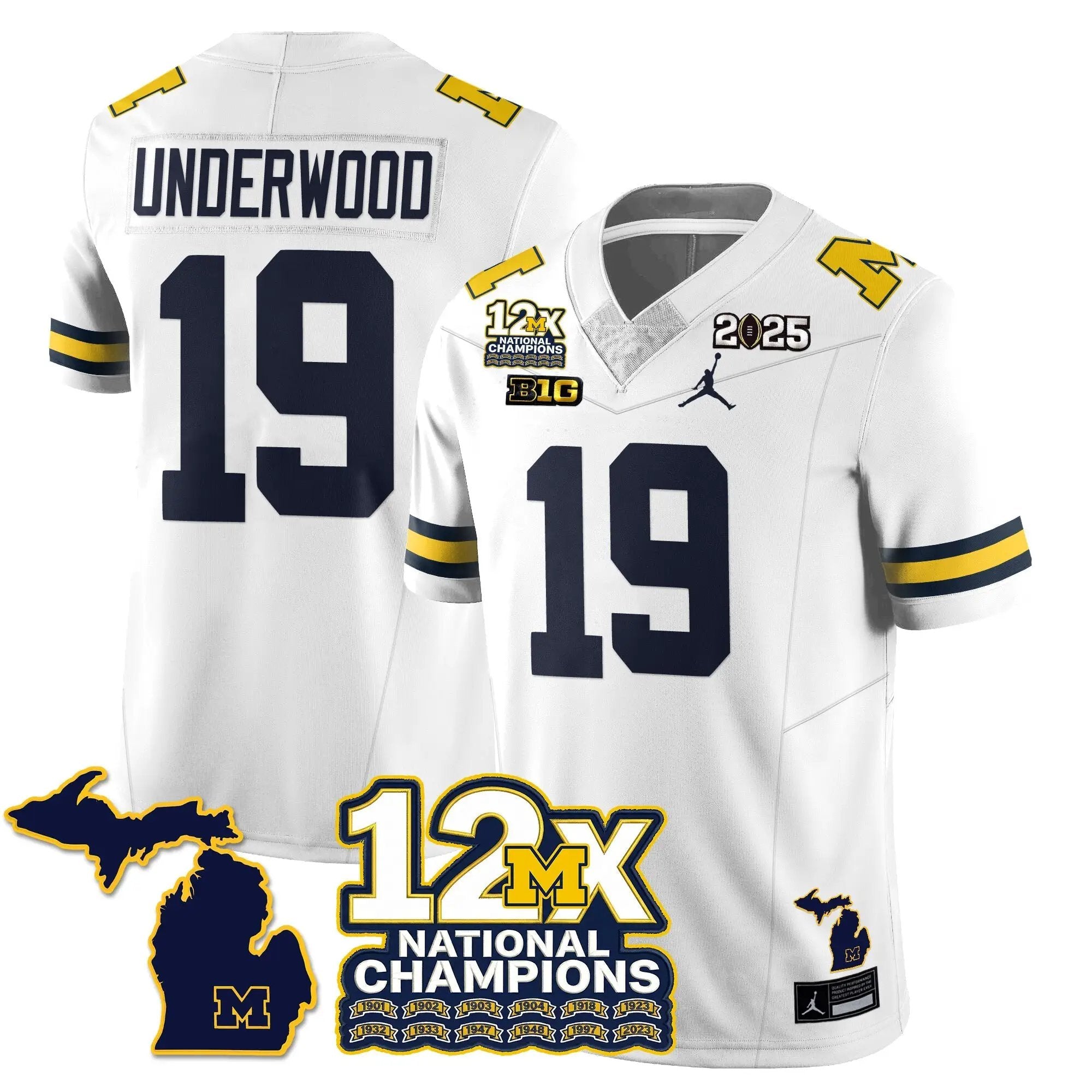 MICH 12x-Time National Champions Vapor Limited Football Jersey by Michigan Wolverines