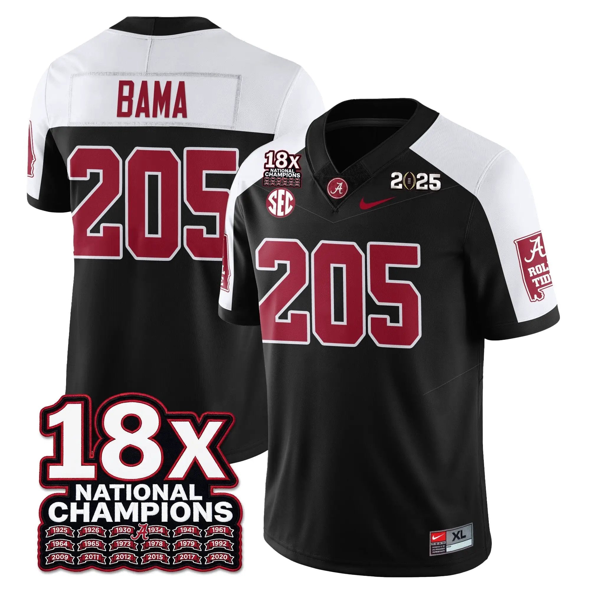 BAMA 18x-Time National Champions Vapor Limited Football Jersey by Alabama Crimson Tide