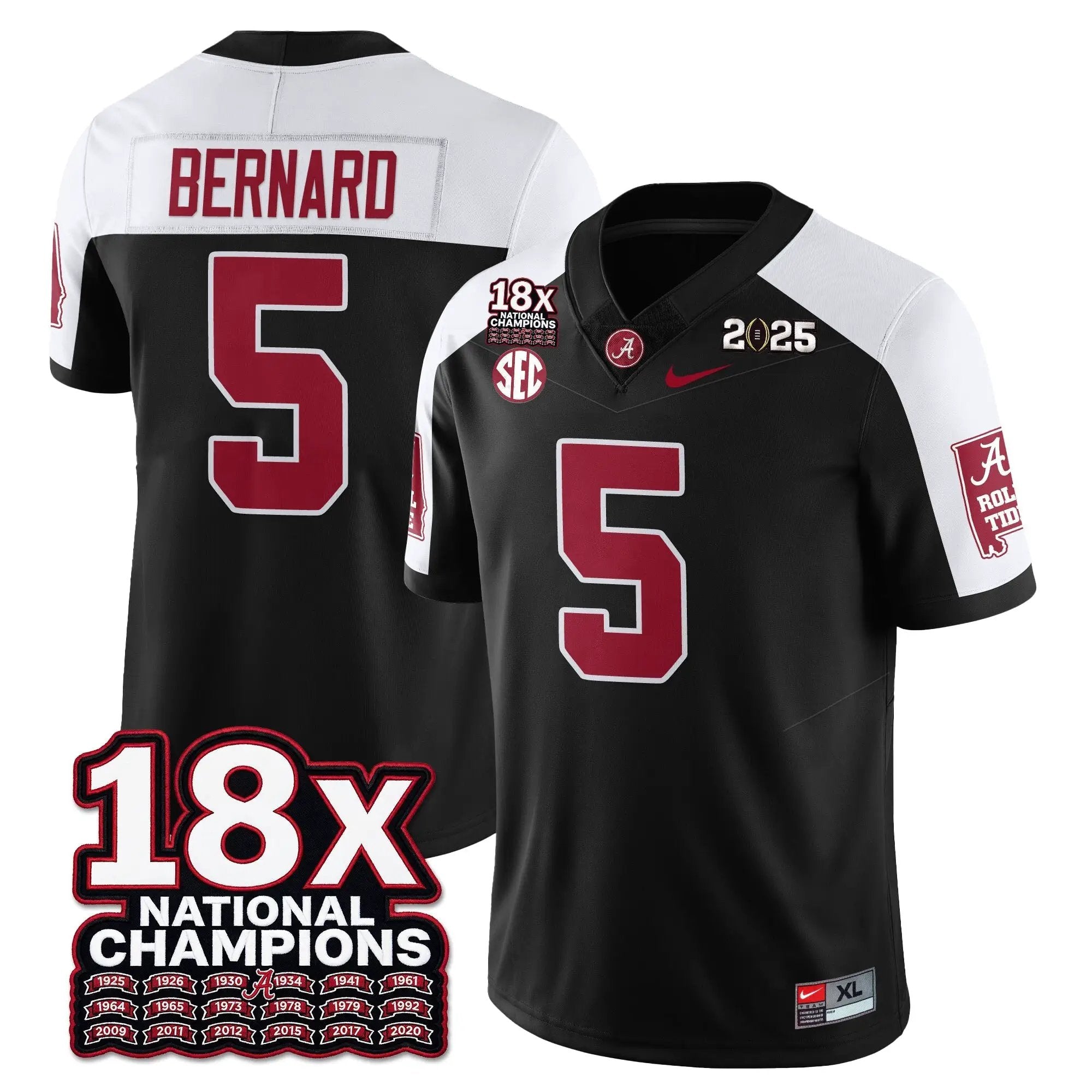 BAMA 18x-Time National Champions Vapor Limited Football Jersey by Alabama Crimson Tide