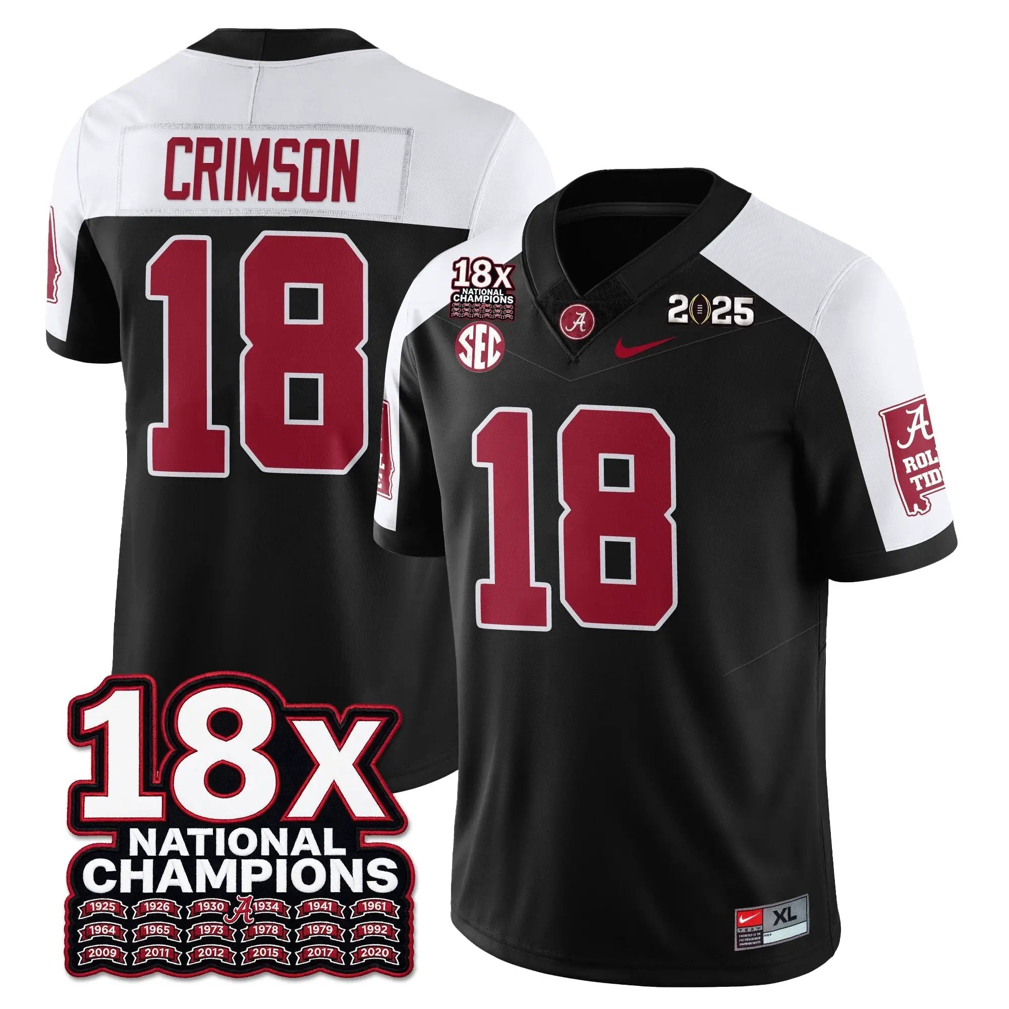 BAMA 18x-Time National Champions Vapor Limited Football Jersey by Alabama Crimson Tide