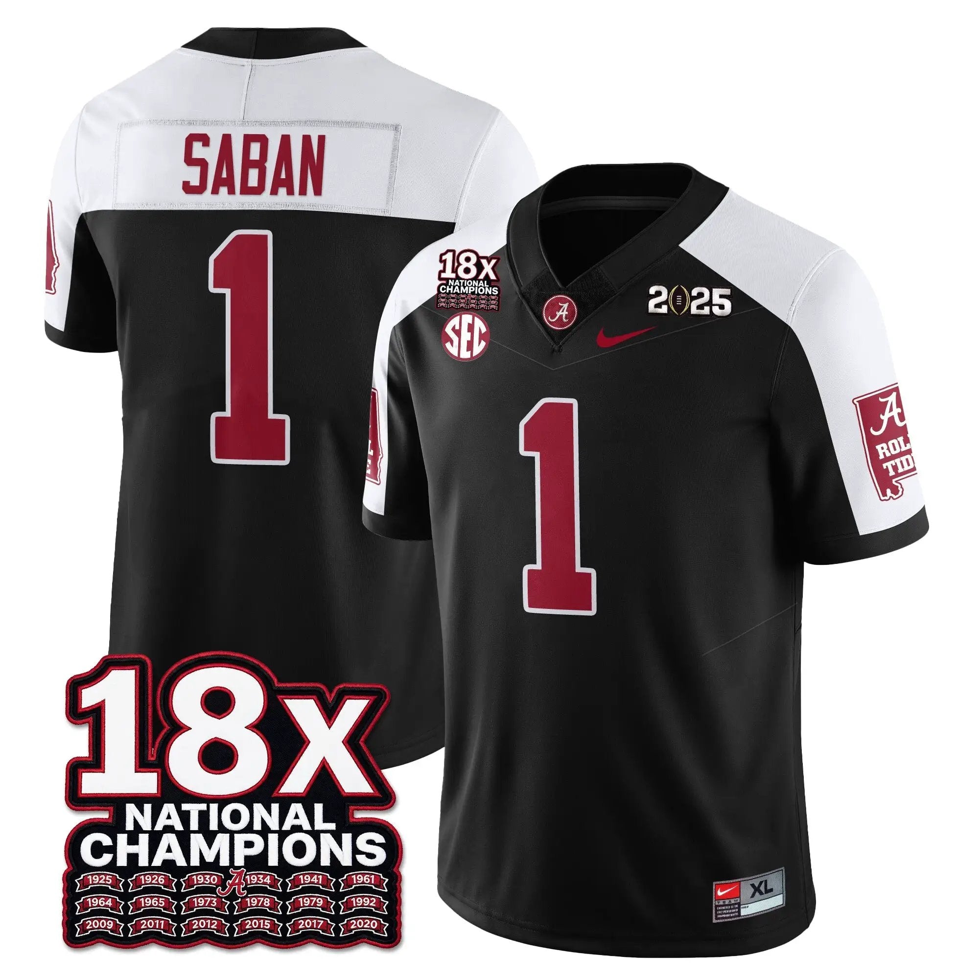 BAMA 18x-Time National Champions Vapor Limited Football Jersey by Alabama Crimson Tide