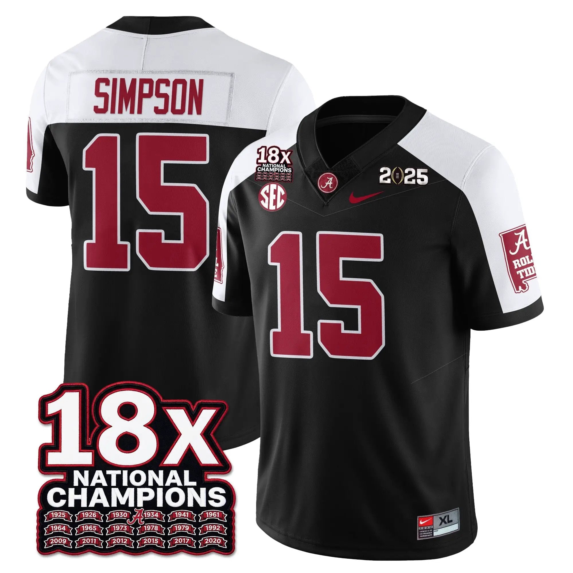 BAMA 18x-Time National Champions Vapor Limited Football Jersey by Alabama Crimson Tide