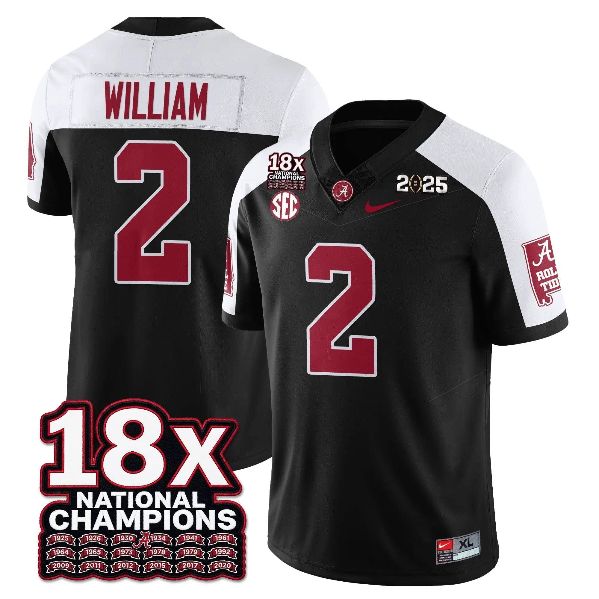 BAMA 18x-Time National Champions Vapor Limited Football Jersey by Alabama Crimson Tide