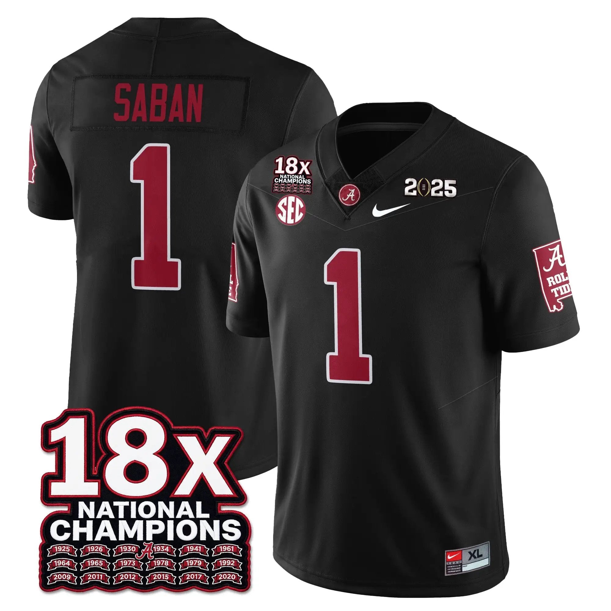 BAMA 18x-Time National Champions Vapor Limited Football Jersey by Alabama Crimson Tide