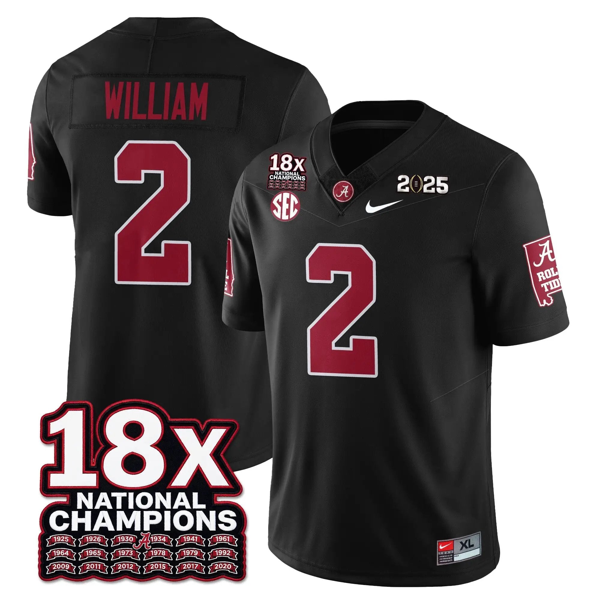 BAMA 18x-Time National Champions Vapor Limited Football Jersey by Alabama Crimson Tide