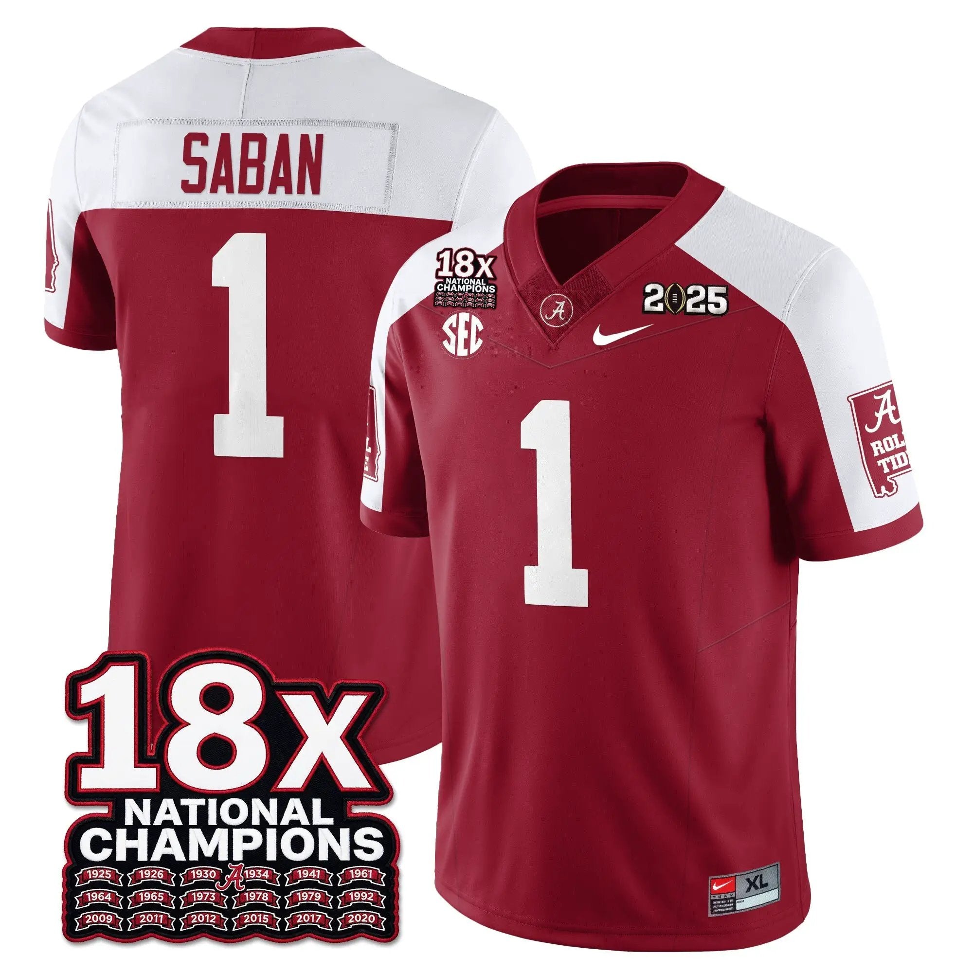 BAMA 18x-Time National Champions Vapor Limited Football Jersey by Alabama Crimson Tide
