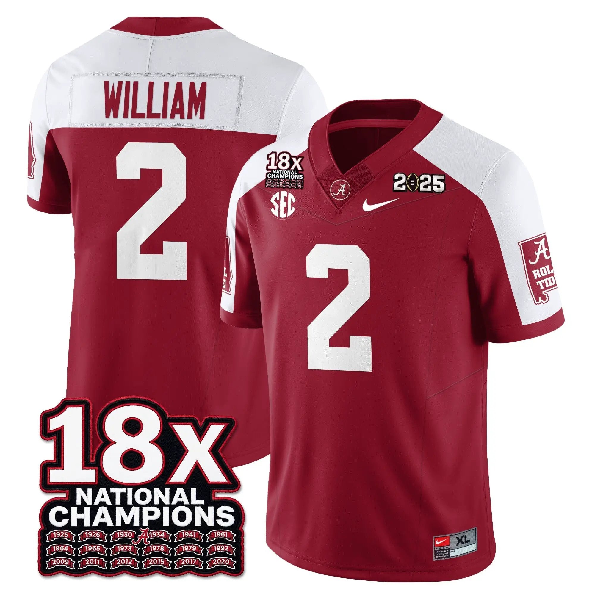 BAMA 18x-Time National Champions Vapor Limited Football Jersey by Alabama Crimson Tide
