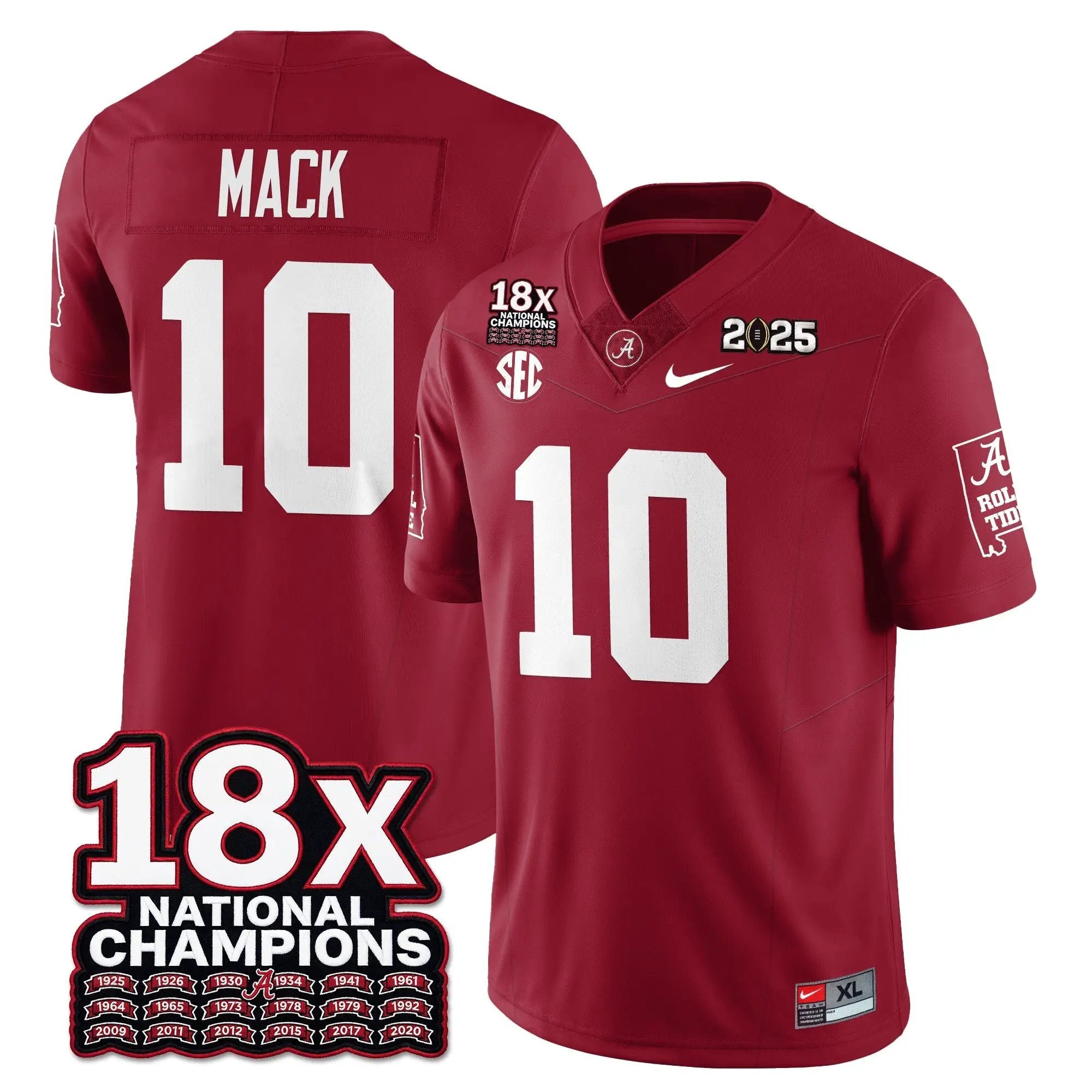 BAMA 18x-Time National Champions Vapor Limited Football Jersey by Alabama Crimson Tide