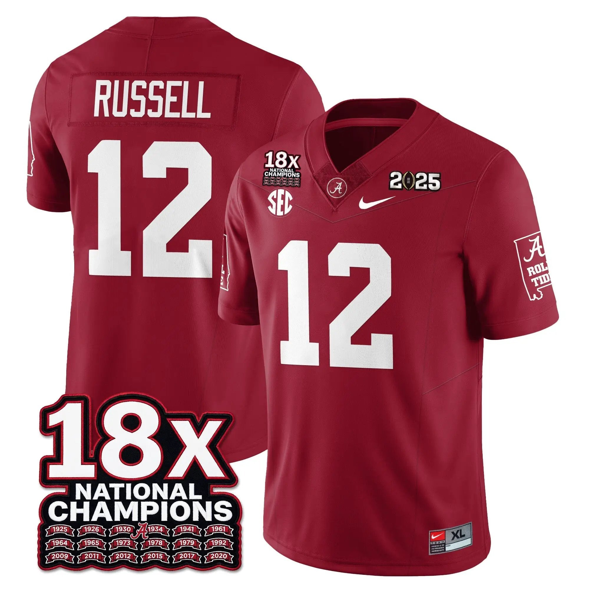 BAMA 18x-Time National Champions Vapor Limited Football Jersey by Alabama Crimson Tide