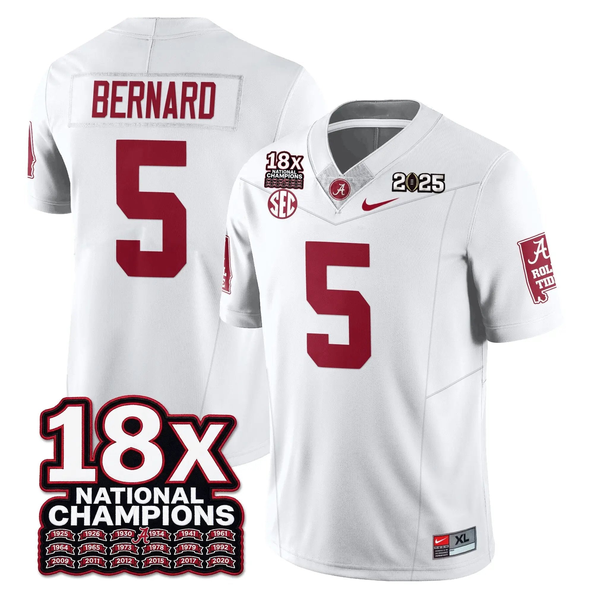 BAMA 18x-Time National Champions Vapor Limited Football Jersey by Alabama Crimson Tide