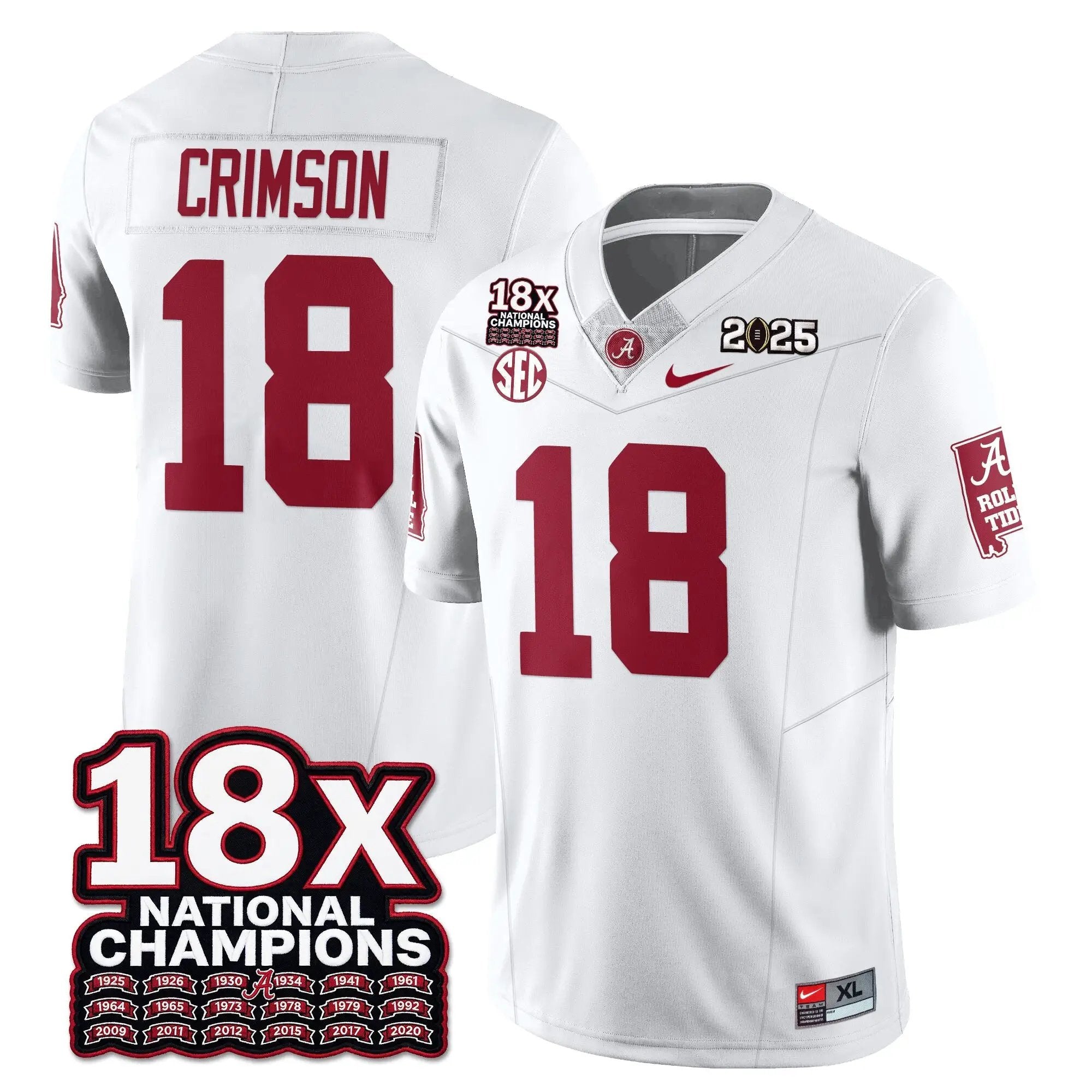 BAMA 18x-Time National Champions Vapor Limited Football Jersey by Alabama Crimson Tide