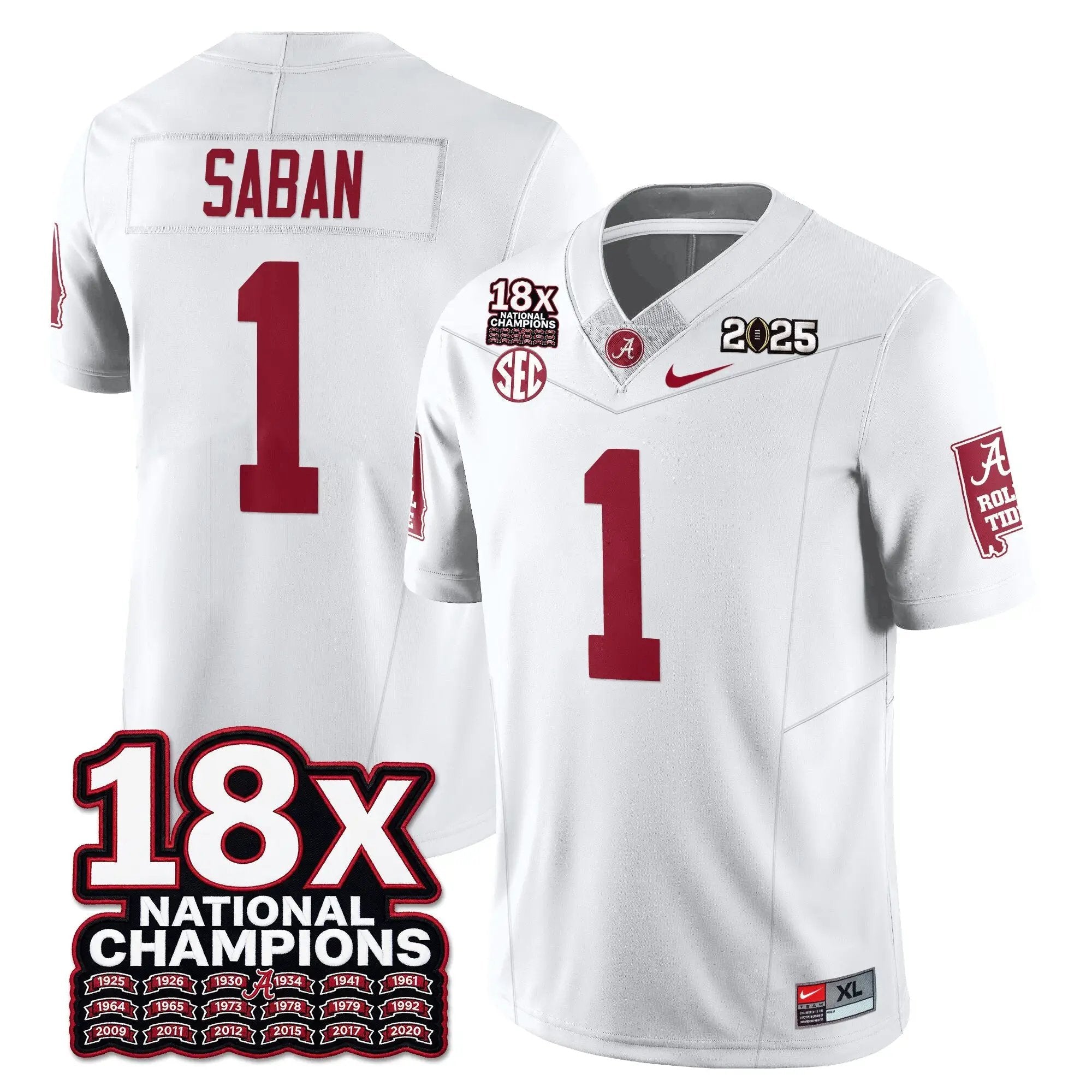 BAMA 18x-Time National Champions Vapor Limited Football Jersey by Alabama Crimson Tide