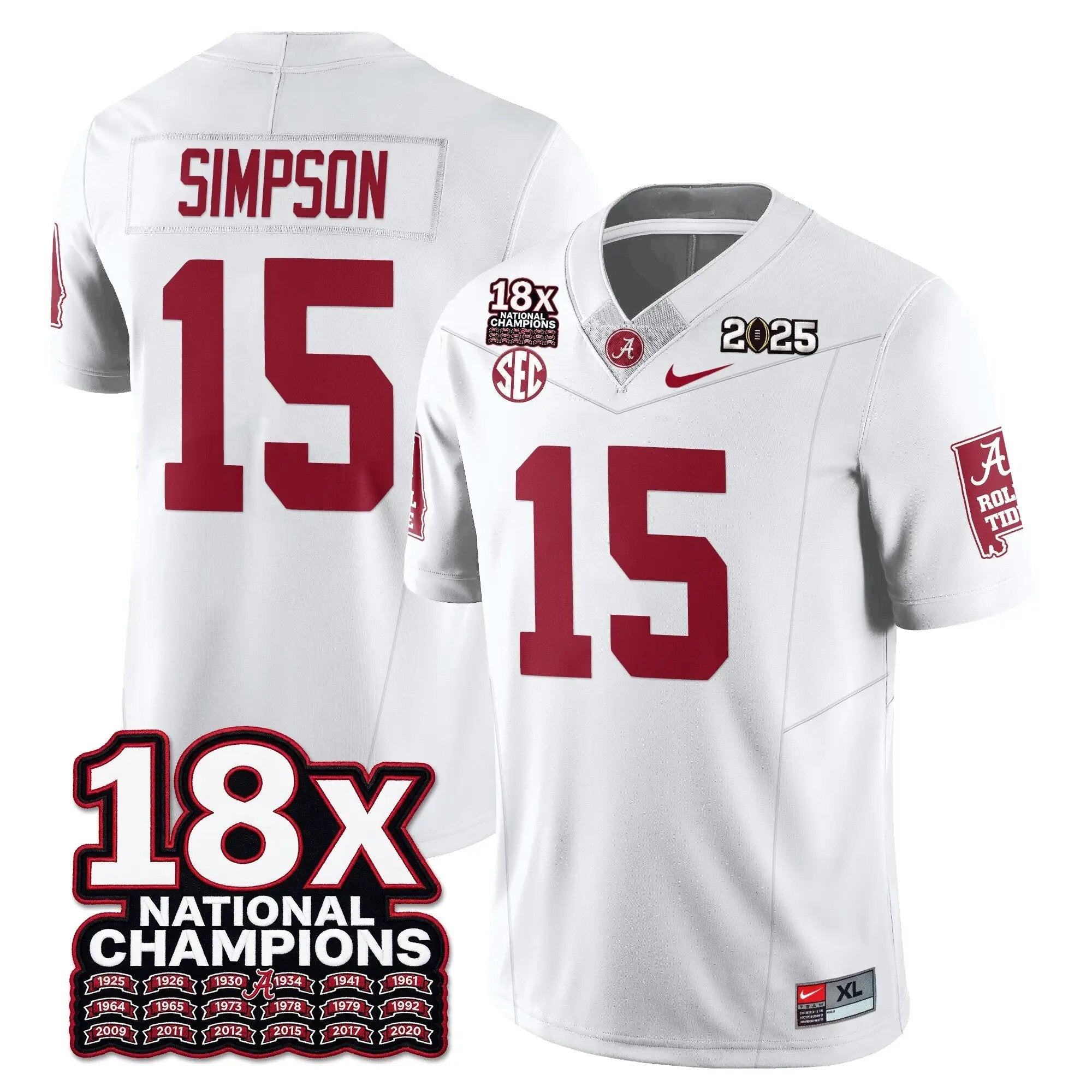 BAMA 18x-Time National Champions Vapor Limited Football Jersey by Alabama Crimson Tide