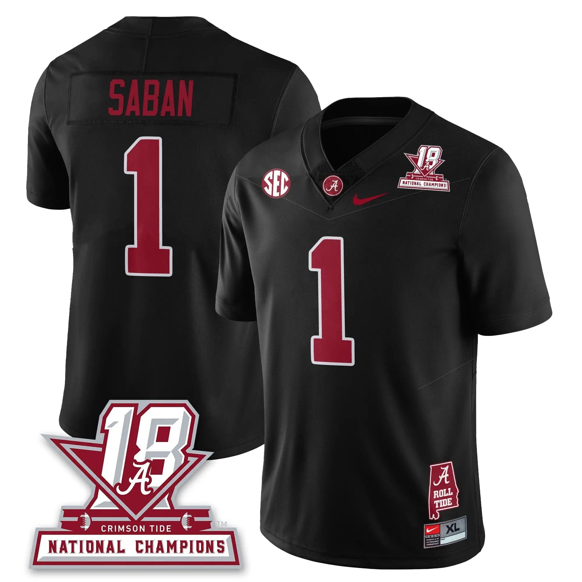 BAMA 18x-Time National Champions Vapor Limited Jersey by Alabama Crimson Tide