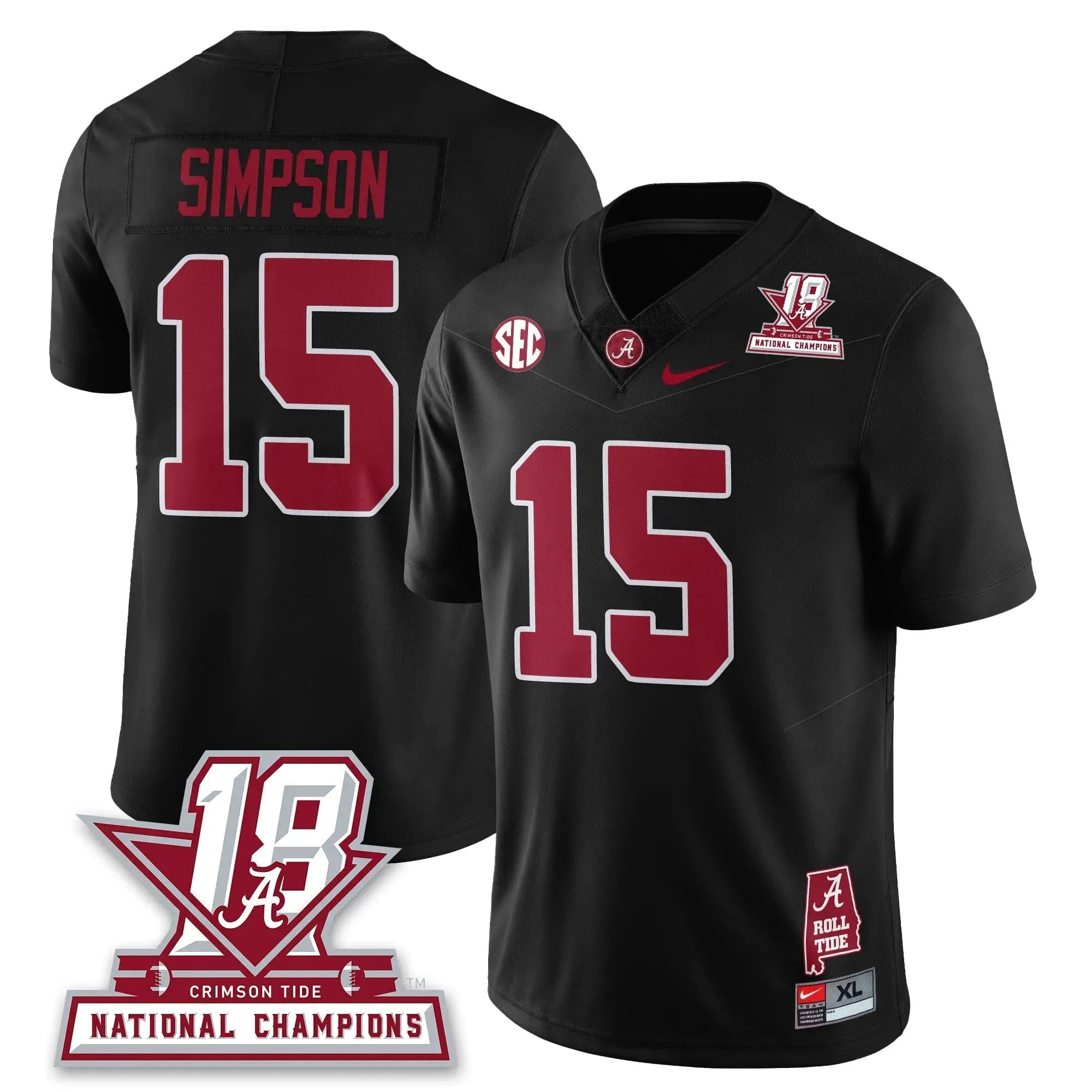 BAMA 18x-Time National Champions Vapor Limited Jersey by Alabama Crimson Tide