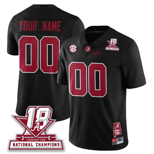 Custom BAMA 18x-Time National Champions Vapor Limited Jersey by Alabama Crimson Tide