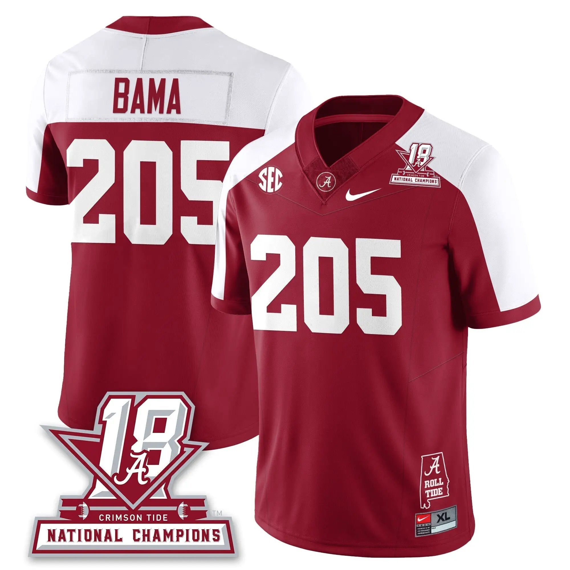 BAMA 18x-Time National Champions Vapor Limited Jersey by Alabama Crimson Tide