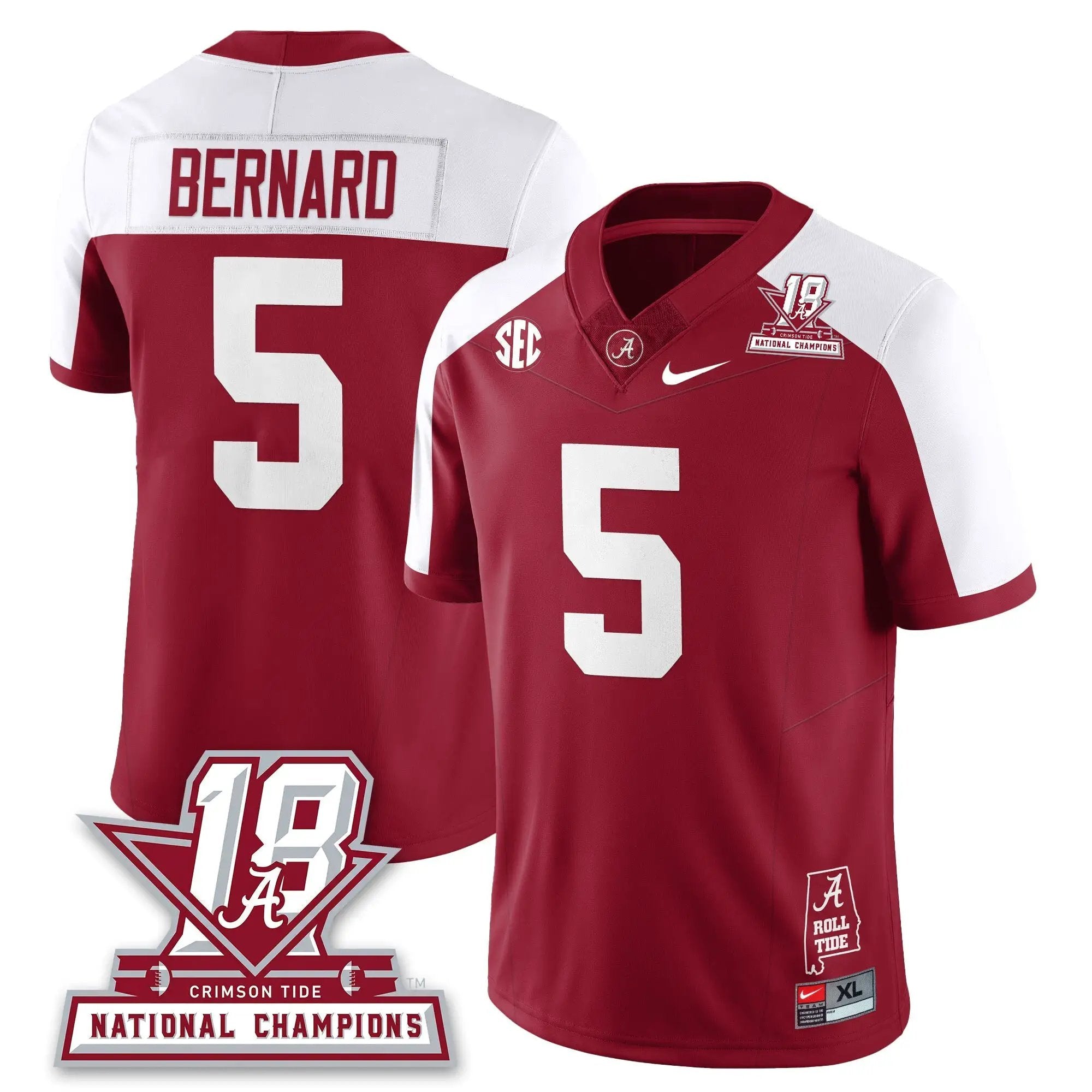 BAMA 18x-Time National Champions Vapor Limited Jersey by Alabama Crimson Tide