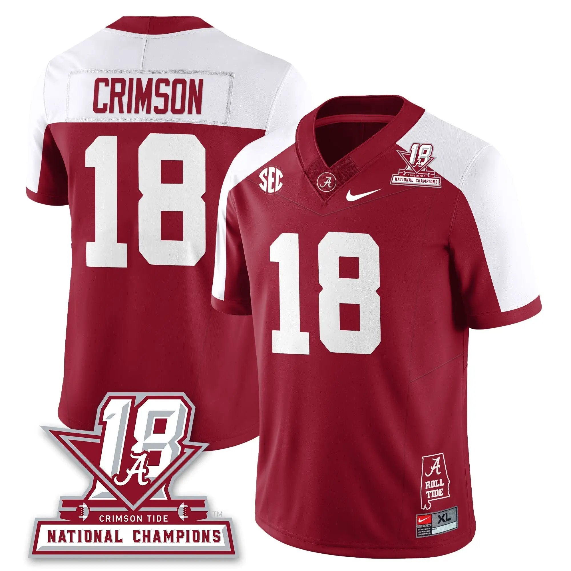 BAMA 18x-Time National Champions Vapor Limited Jersey by Alabama Crimson Tide
