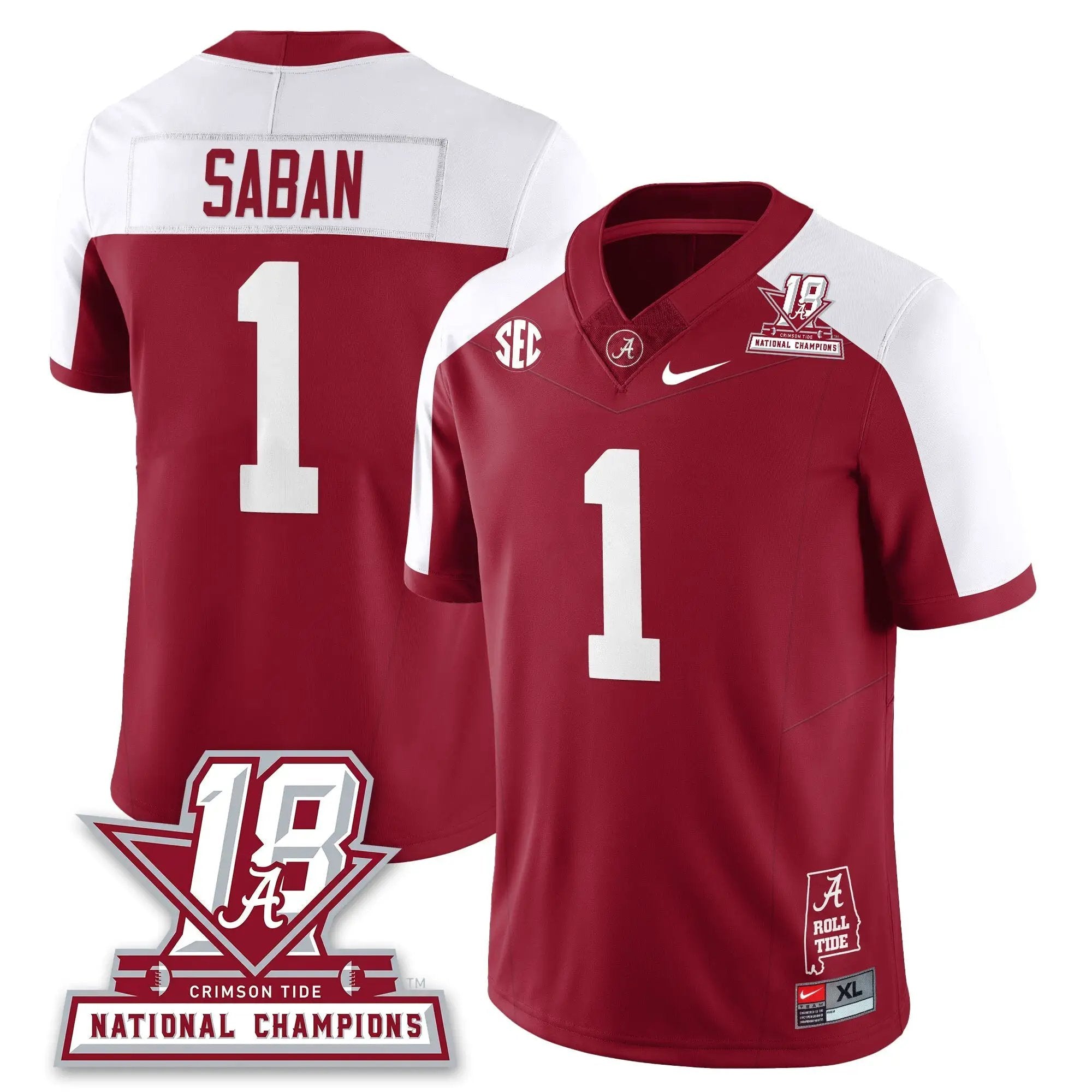 BAMA 18x-Time National Champions Vapor Limited Jersey by Alabama Crimson Tide