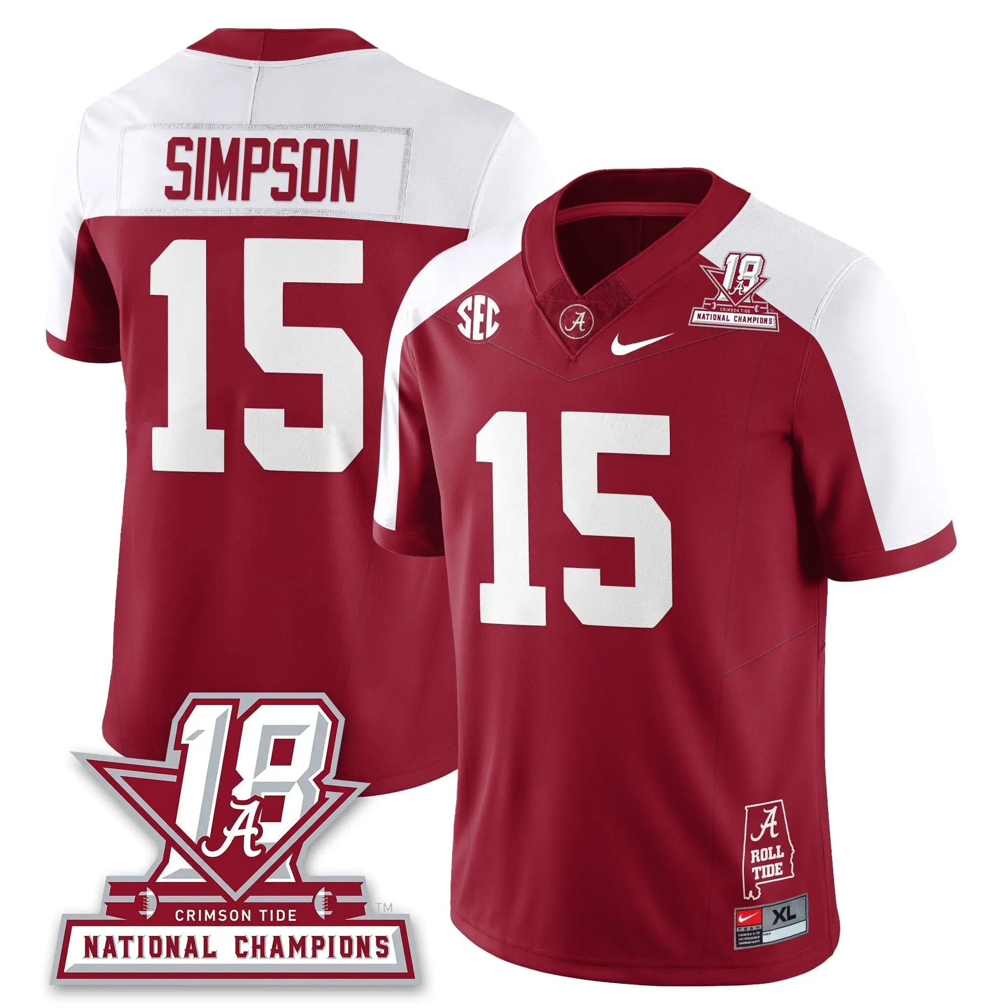 BAMA 18x-Time National Champions Vapor Limited Jersey by Alabama Crimson Tide