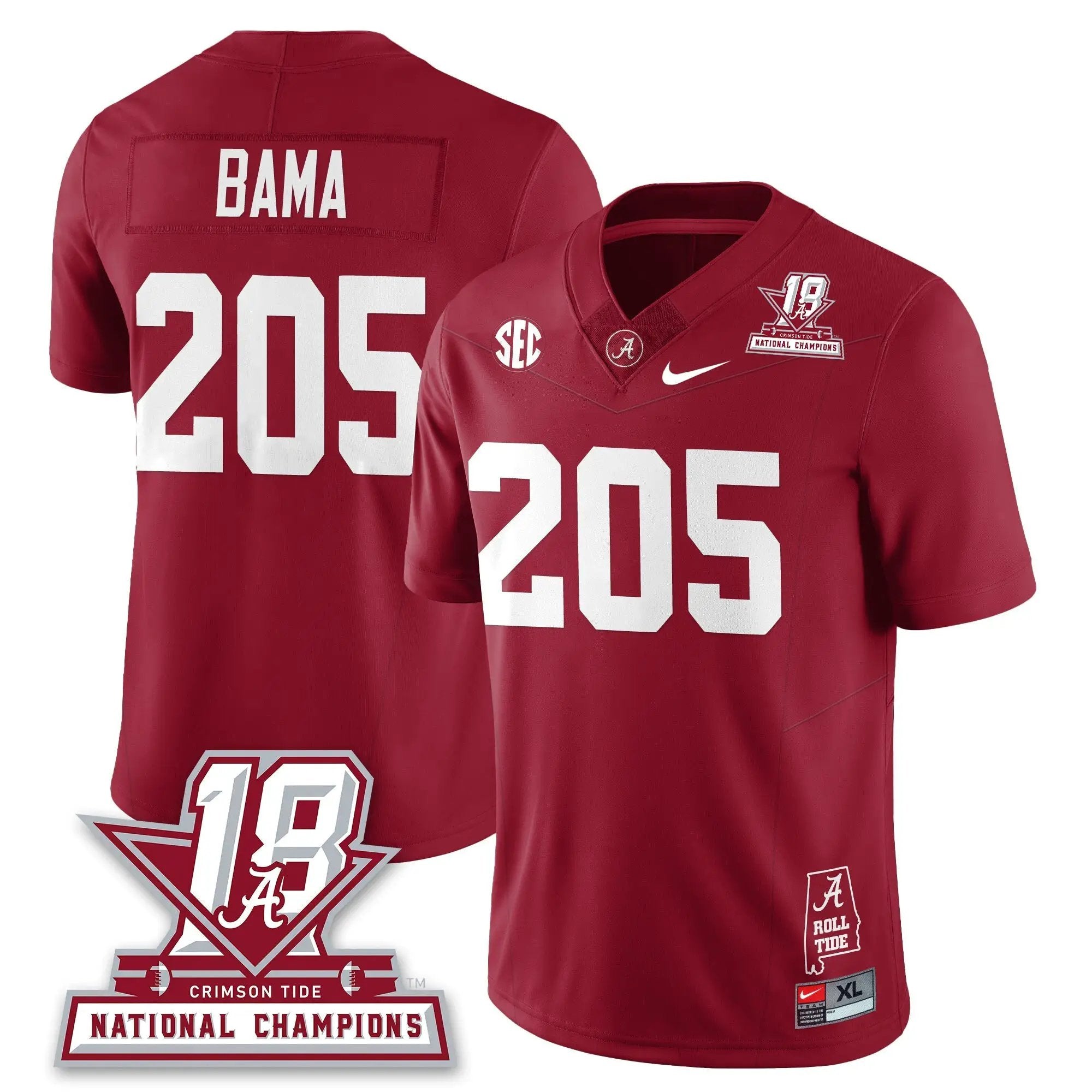 BAMA 18x-Time National Champions Vapor Limited Jersey by Alabama Crimson Tide