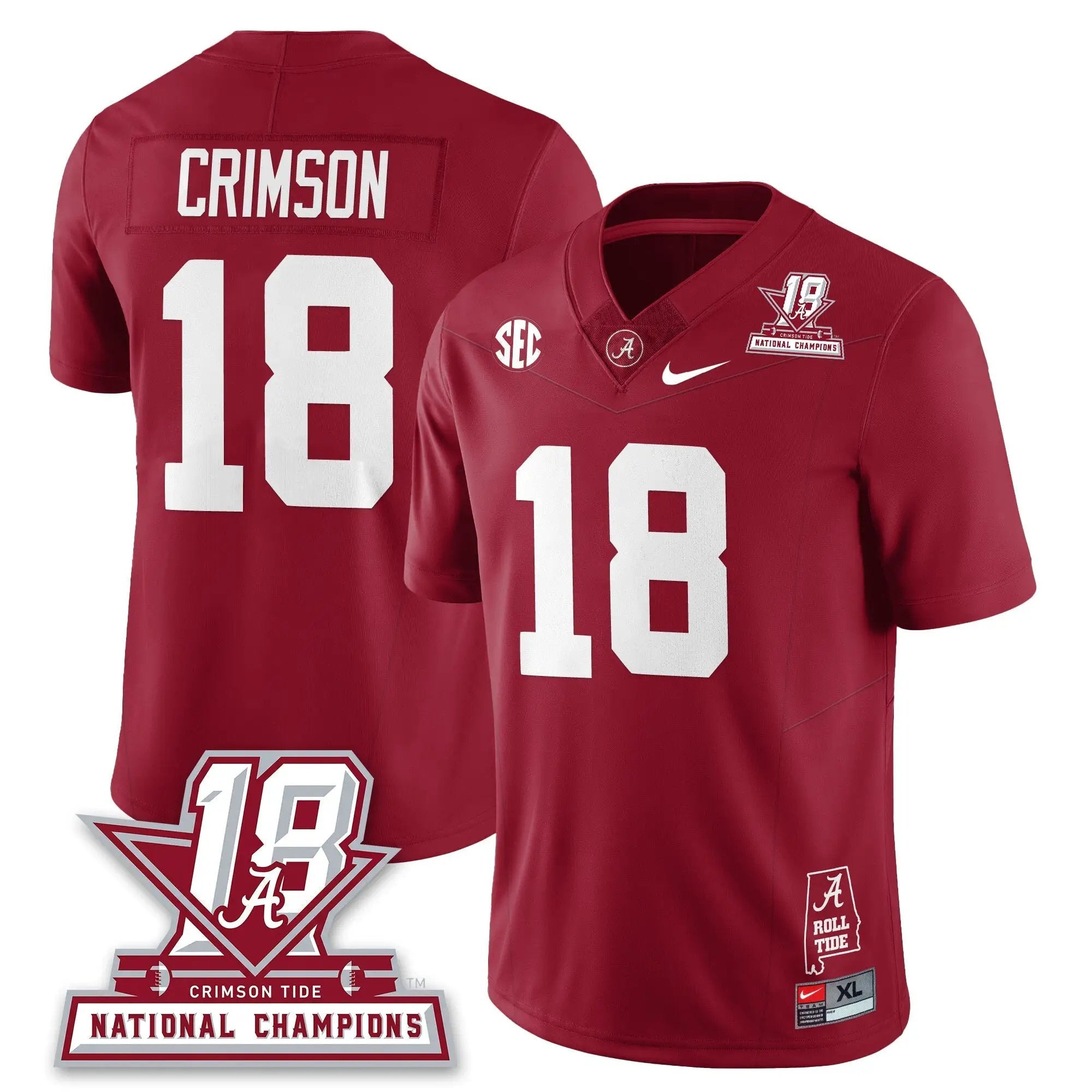 BAMA 18x-Time National Champions Vapor Limited Jersey by Alabama Crimson Tide