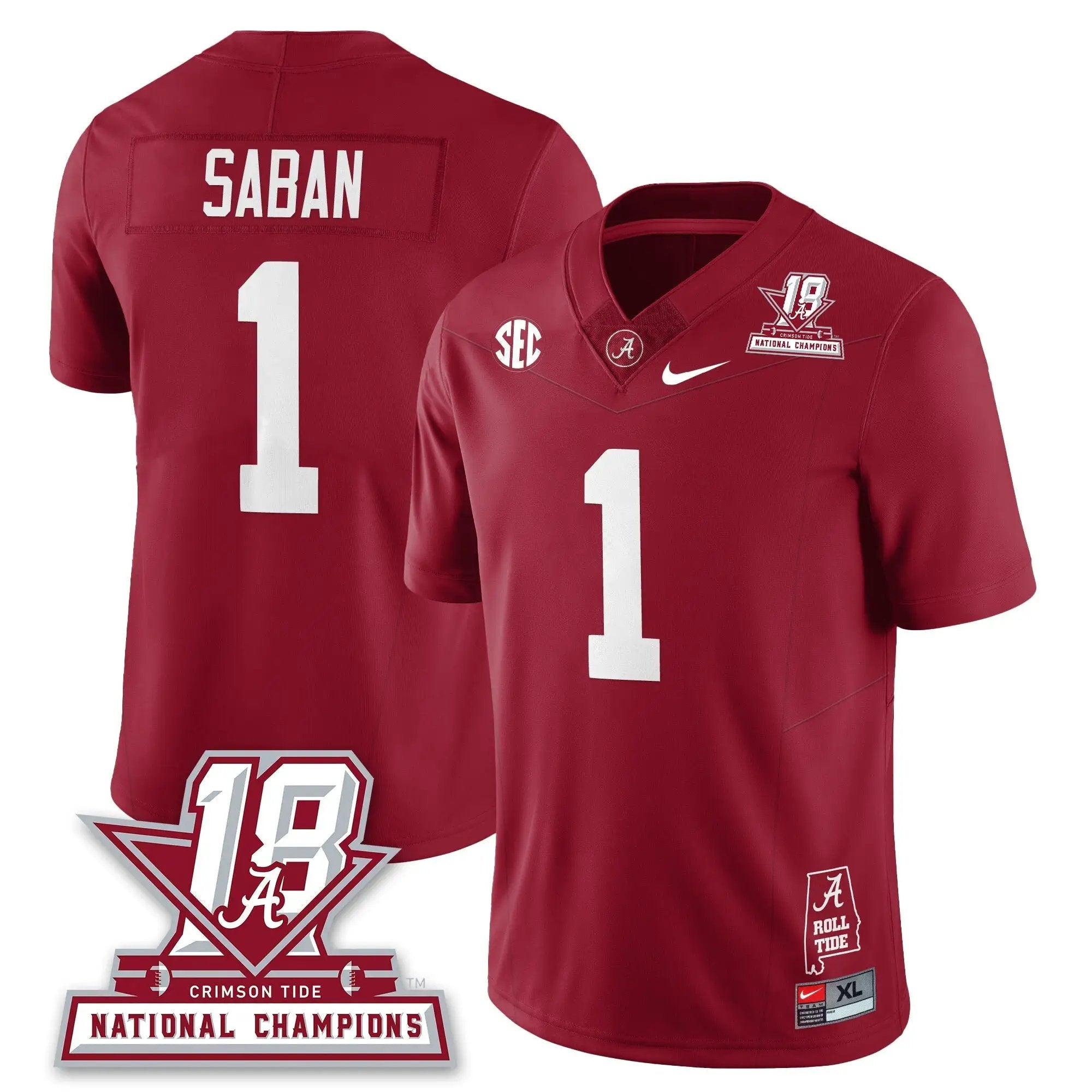 BAMA 18x-Time National Champions Vapor Limited Jersey by Alabama Crimson Tide