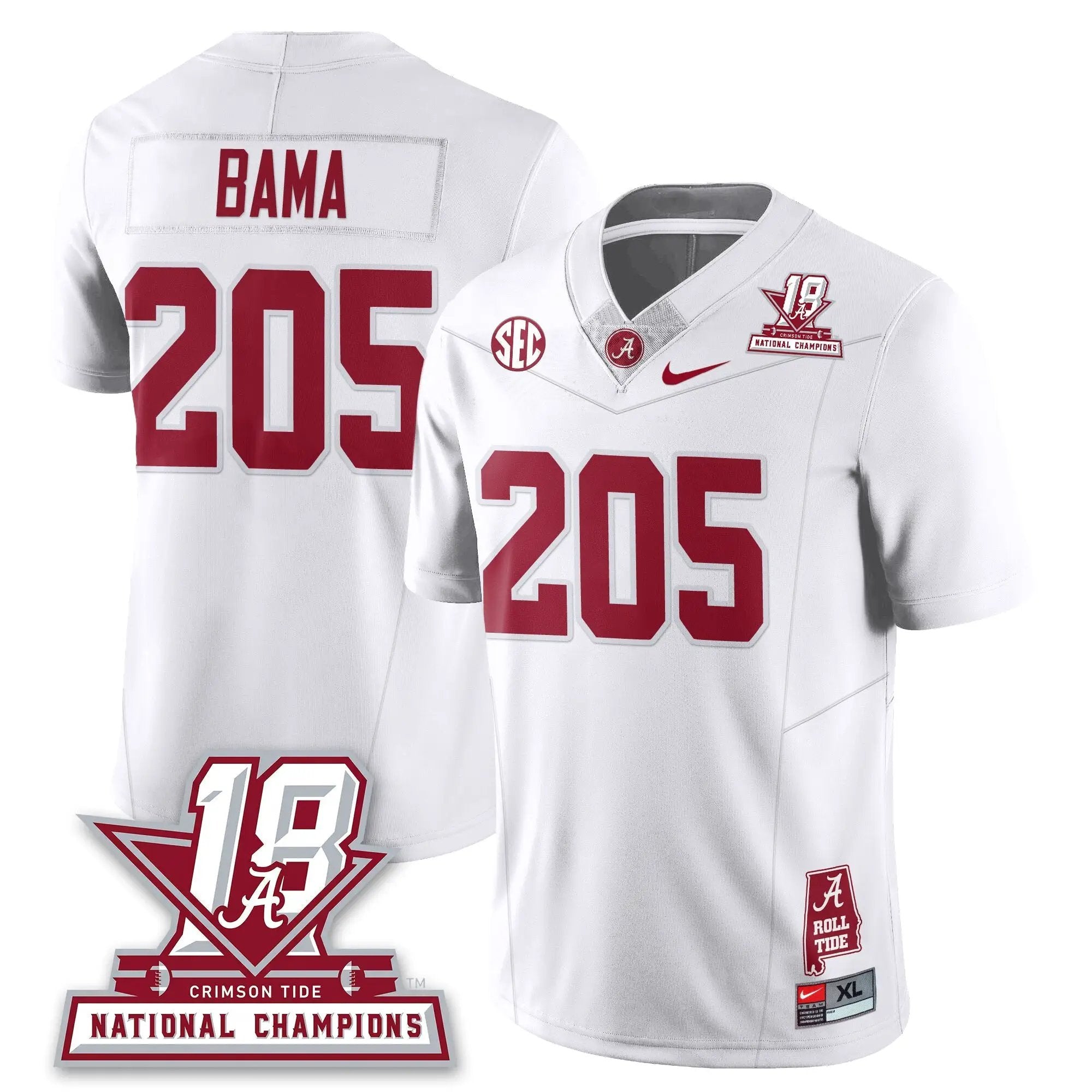 BAMA 18x-Time National Champions Vapor Limited Jersey by Alabama Crimson Tide