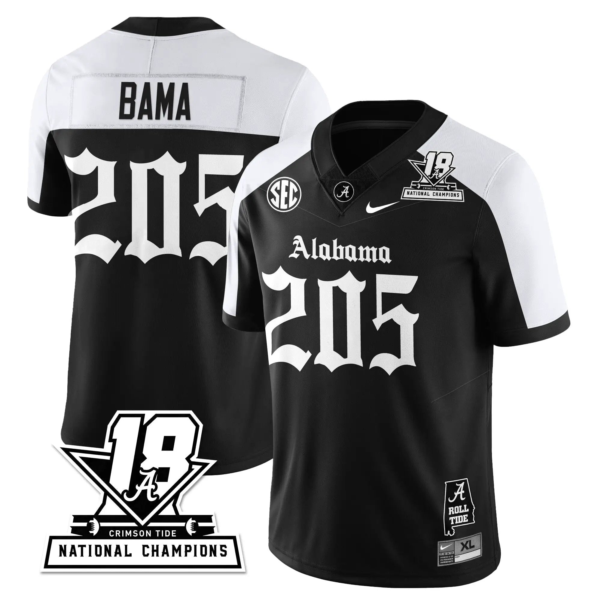 BAMA 18x-Time National Champions Gothic Vapor Limited Jersey by Alabama Crimson Tide
