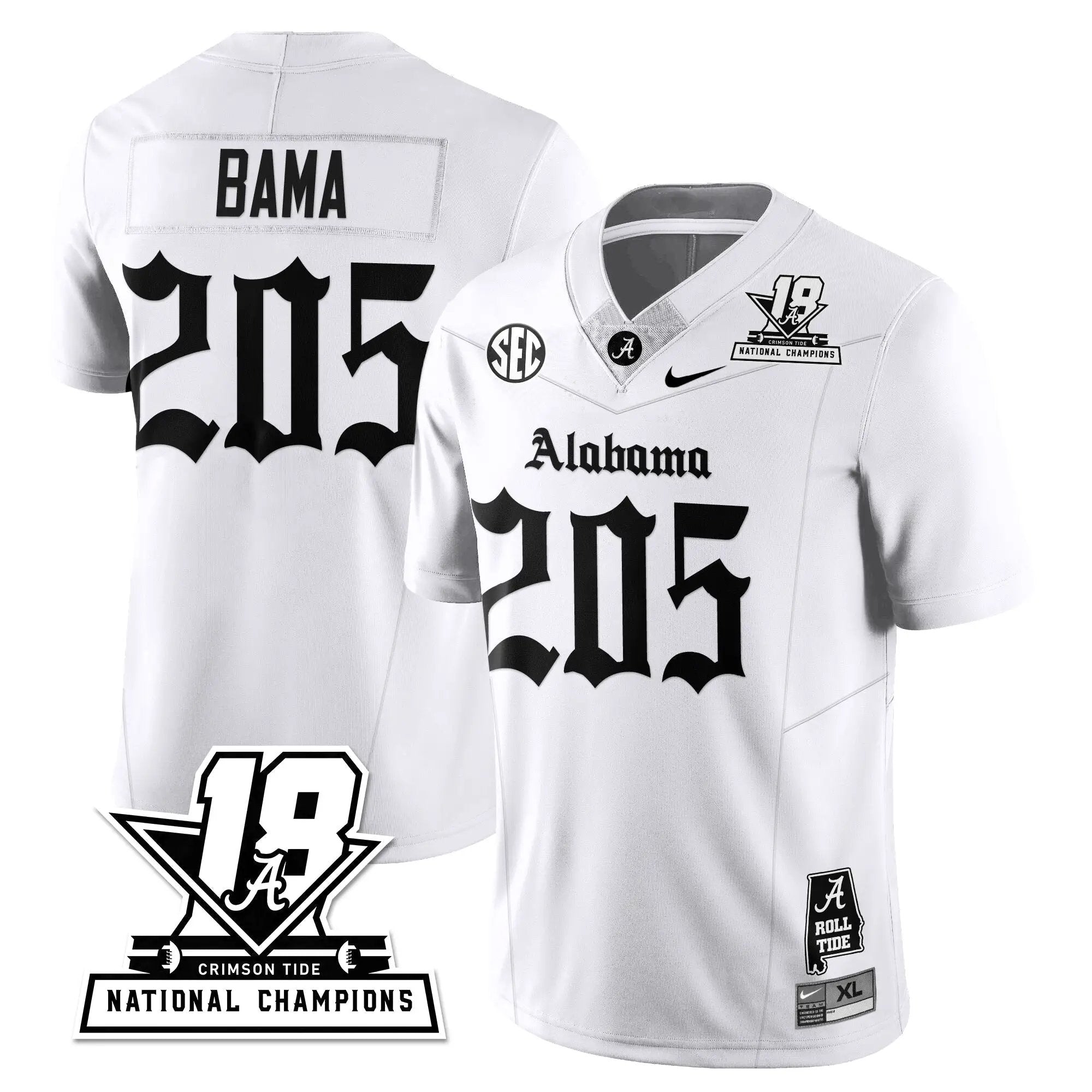 BAMA 18x-Time National Champions Gothic Vapor Limited Jersey by Alabama Crimson Tide