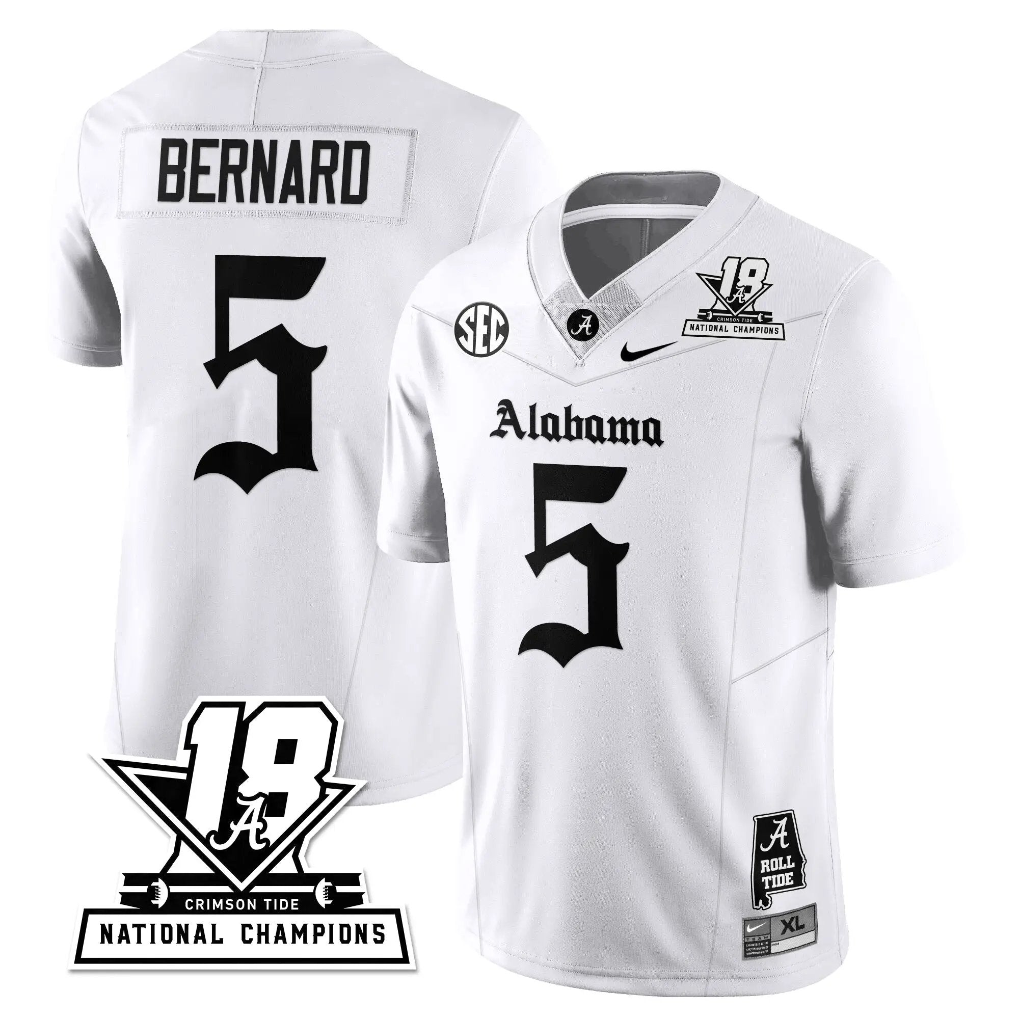 BAMA 18x-Time National Champions Gothic Vapor Limited Jersey by Alabama Crimson Tide