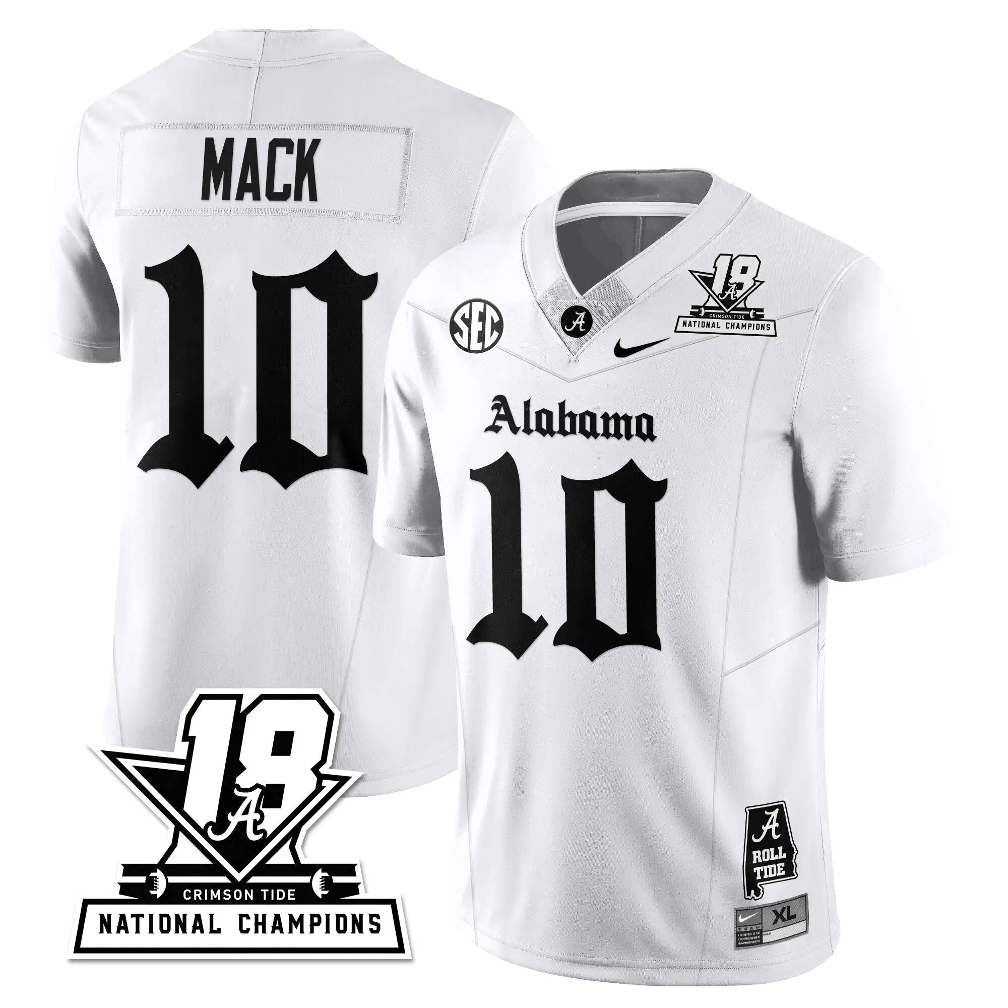 BAMA 18x-Time National Champions Gothic Vapor Limited Jersey by Alabama Crimson Tide