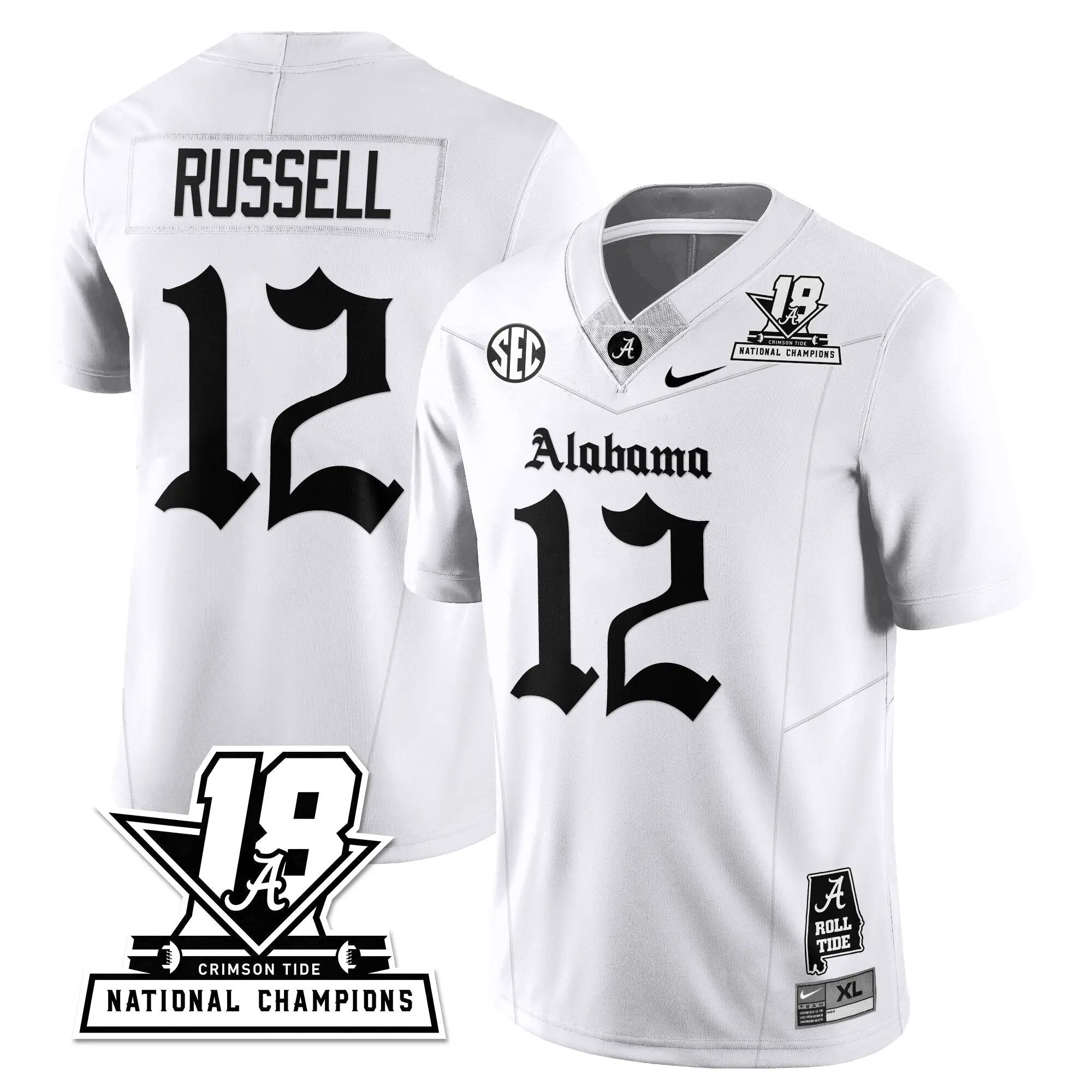 BAMA 18x-Time National Champions Gothic Vapor Limited Jersey by Alabama Crimson Tide