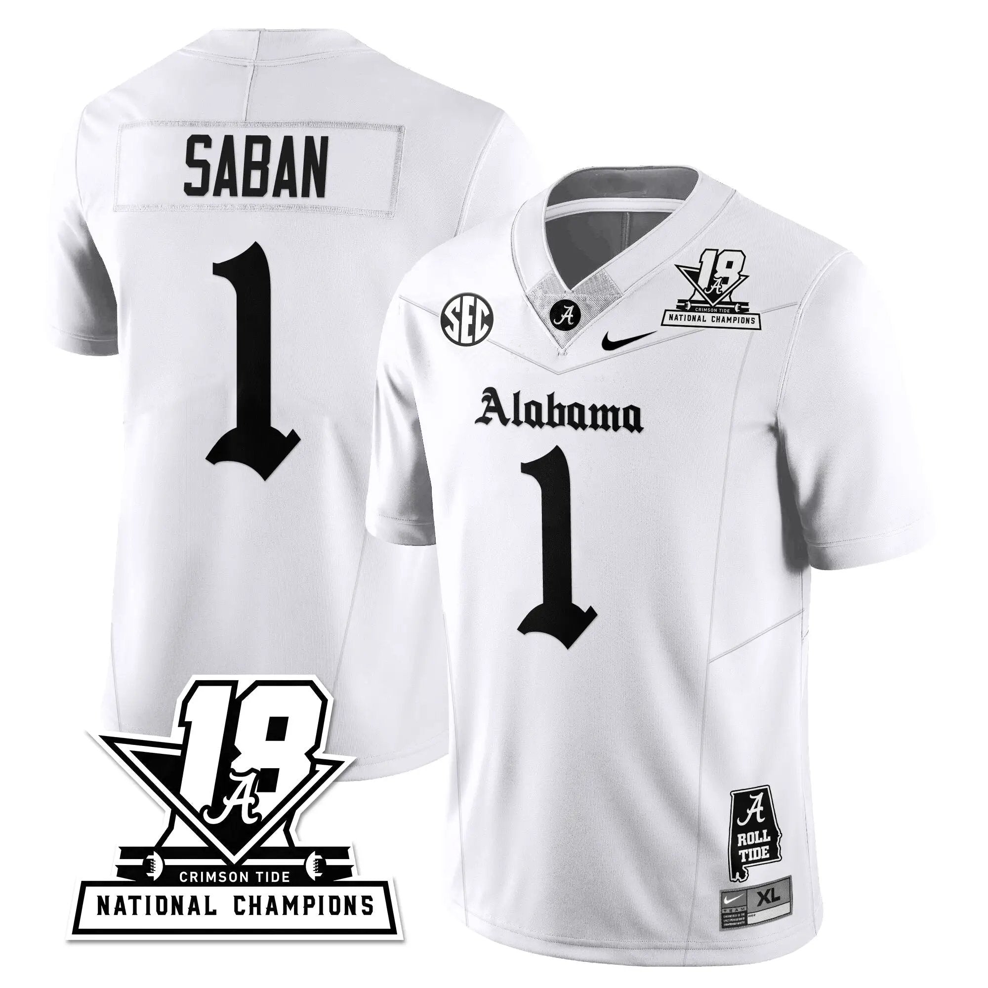 BAMA 18x-Time National Champions Gothic Vapor Limited Jersey by Alabama Crimson Tide