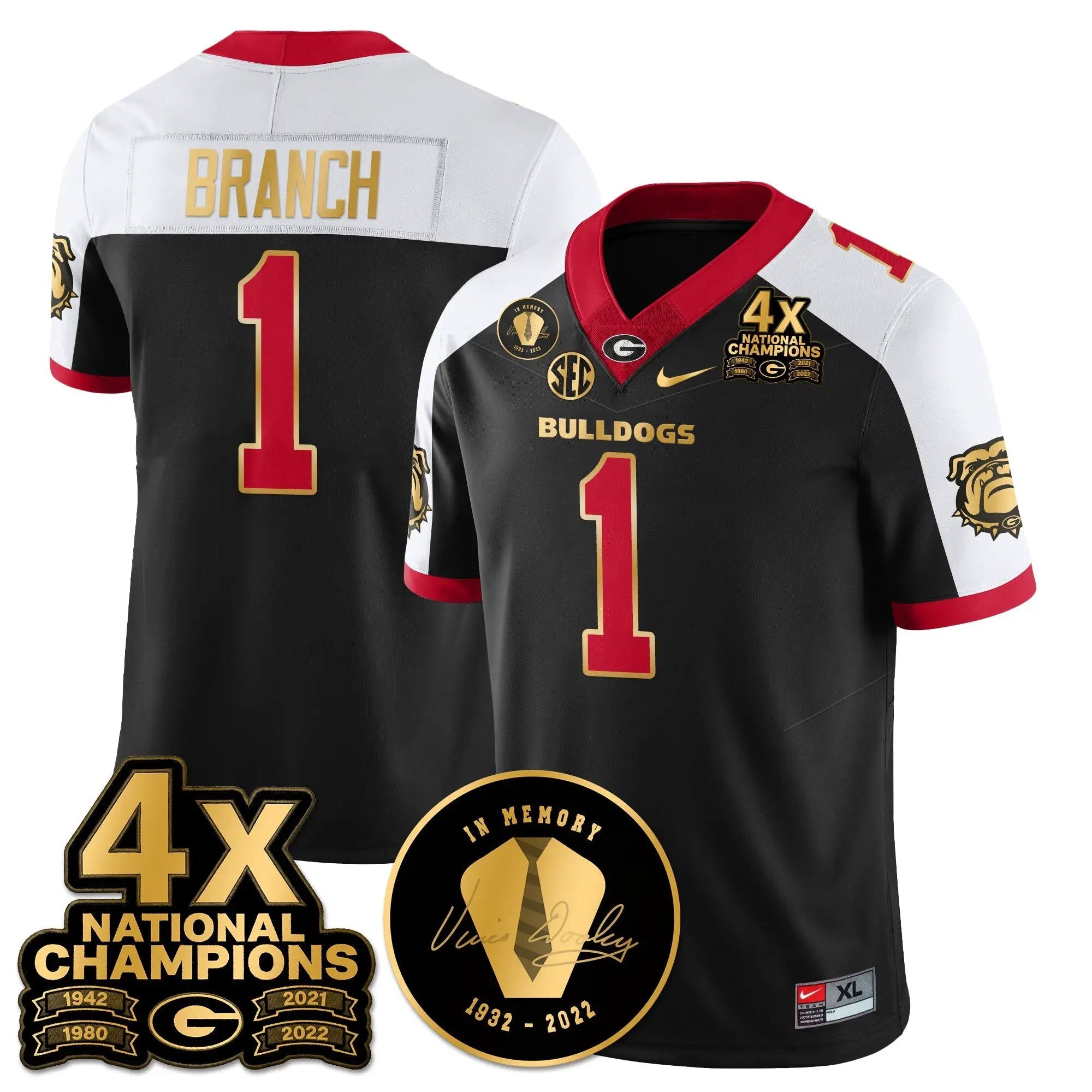 UGA 4x-Time National Champions Vapor Limited Jersey by Georgia Bulldogs