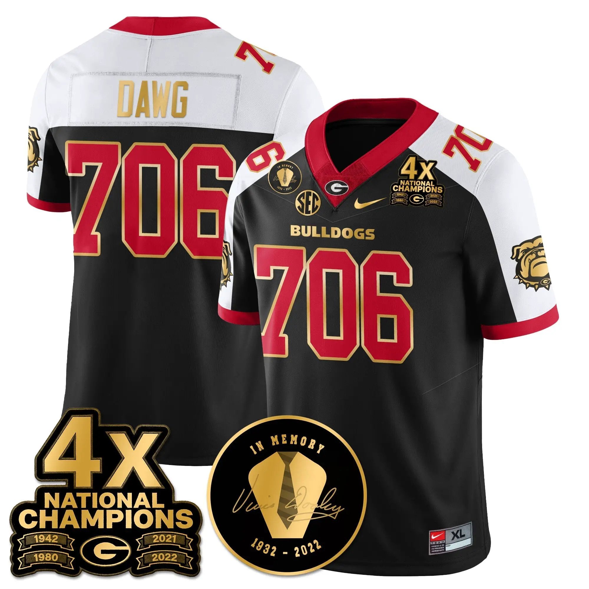 UGA 4x-Time National Champions Vapor Limited Jersey by Georgia Bulldogs