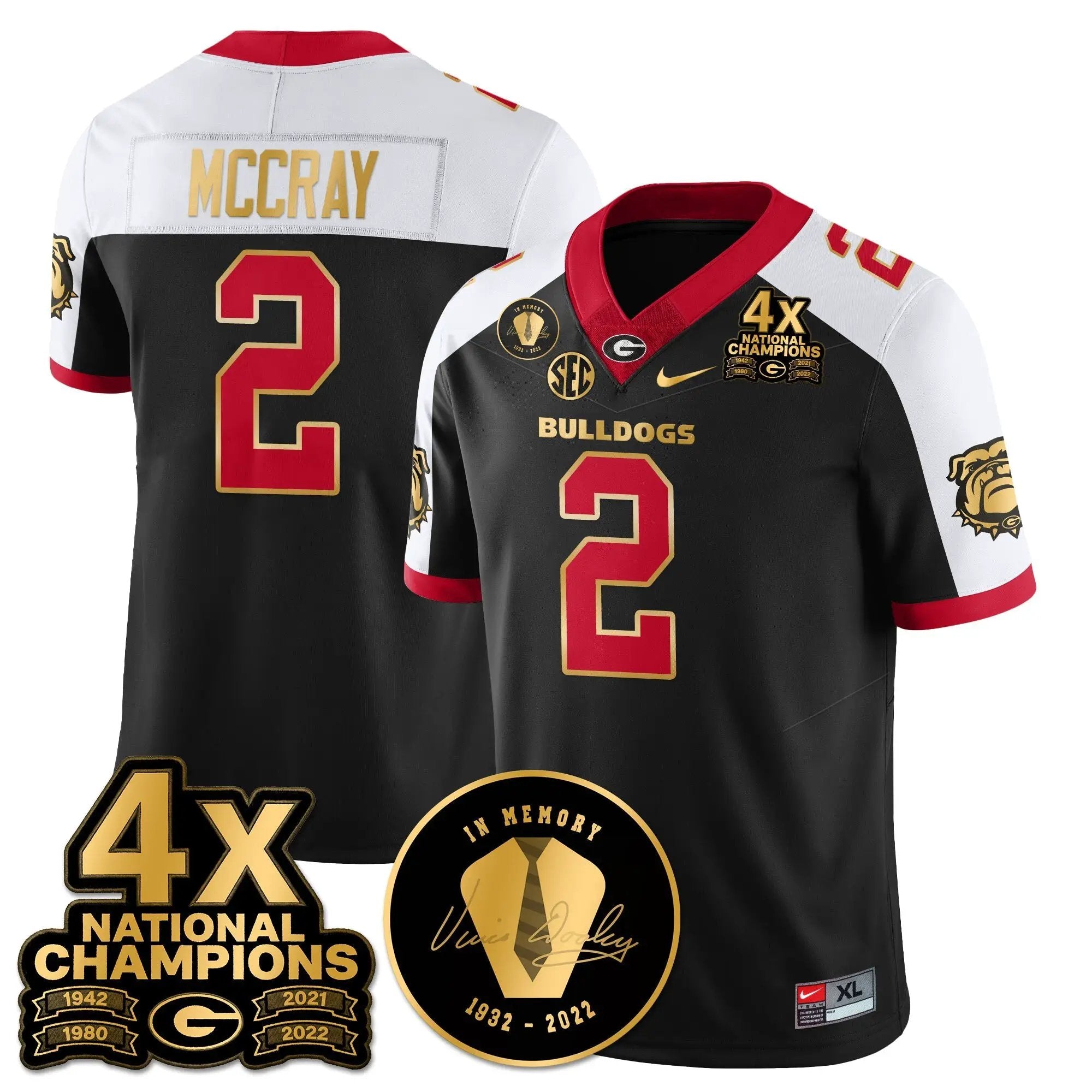 UGA 4x-Time National Champions Vapor Limited Jersey by Georgia Bulldogs