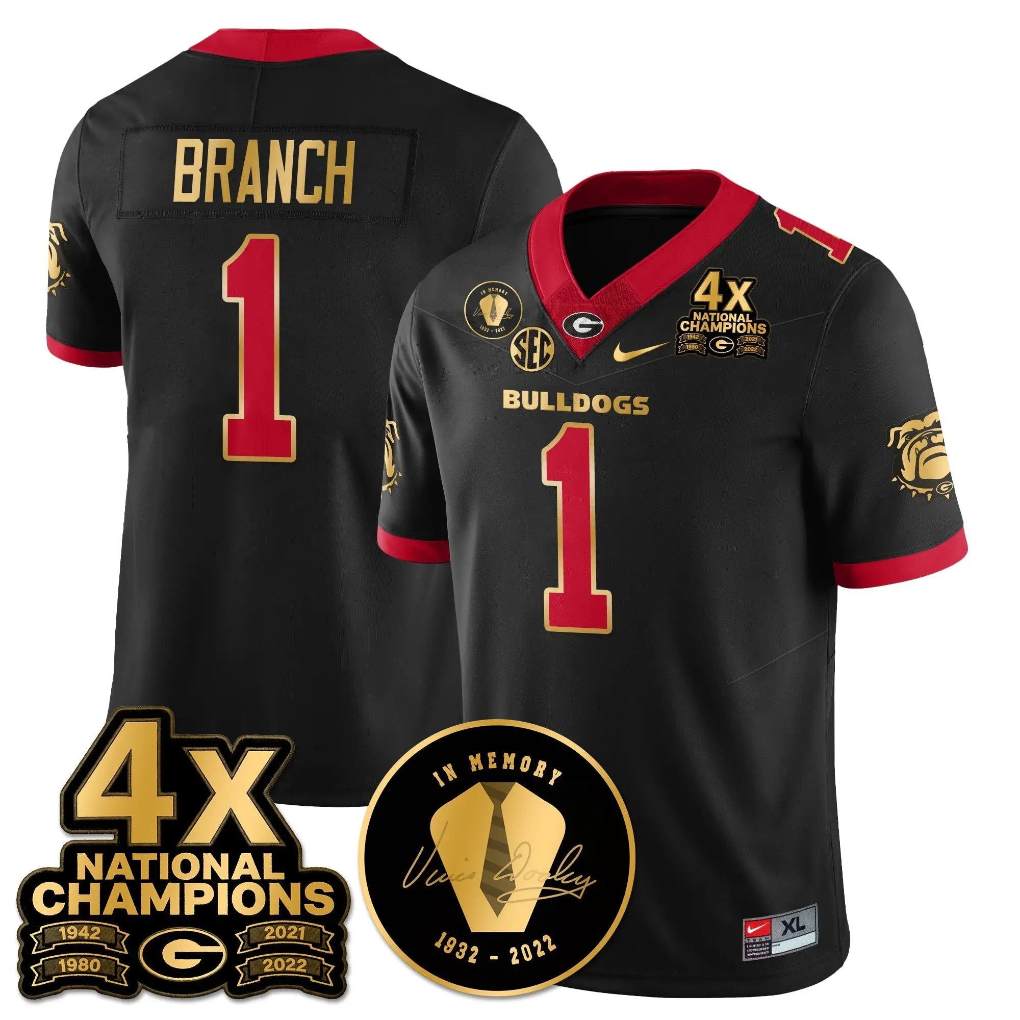 UGA 4x-Time National Champions Vapor Limited Jersey by Georgia Bulldogs