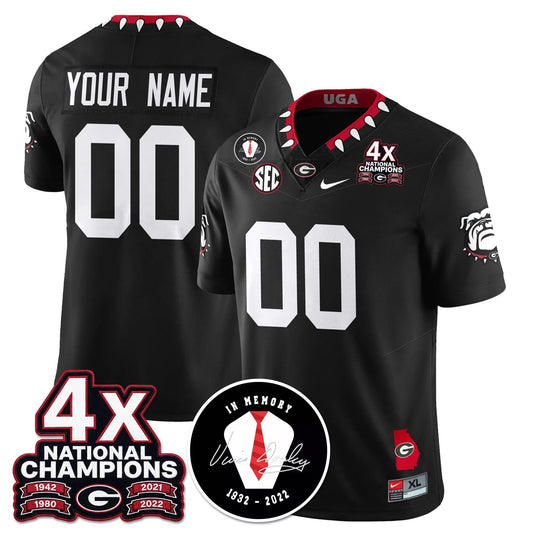 Custom UGA 4x-Time National Champions Vapor Limited Jersey by Georgia Bulldogs