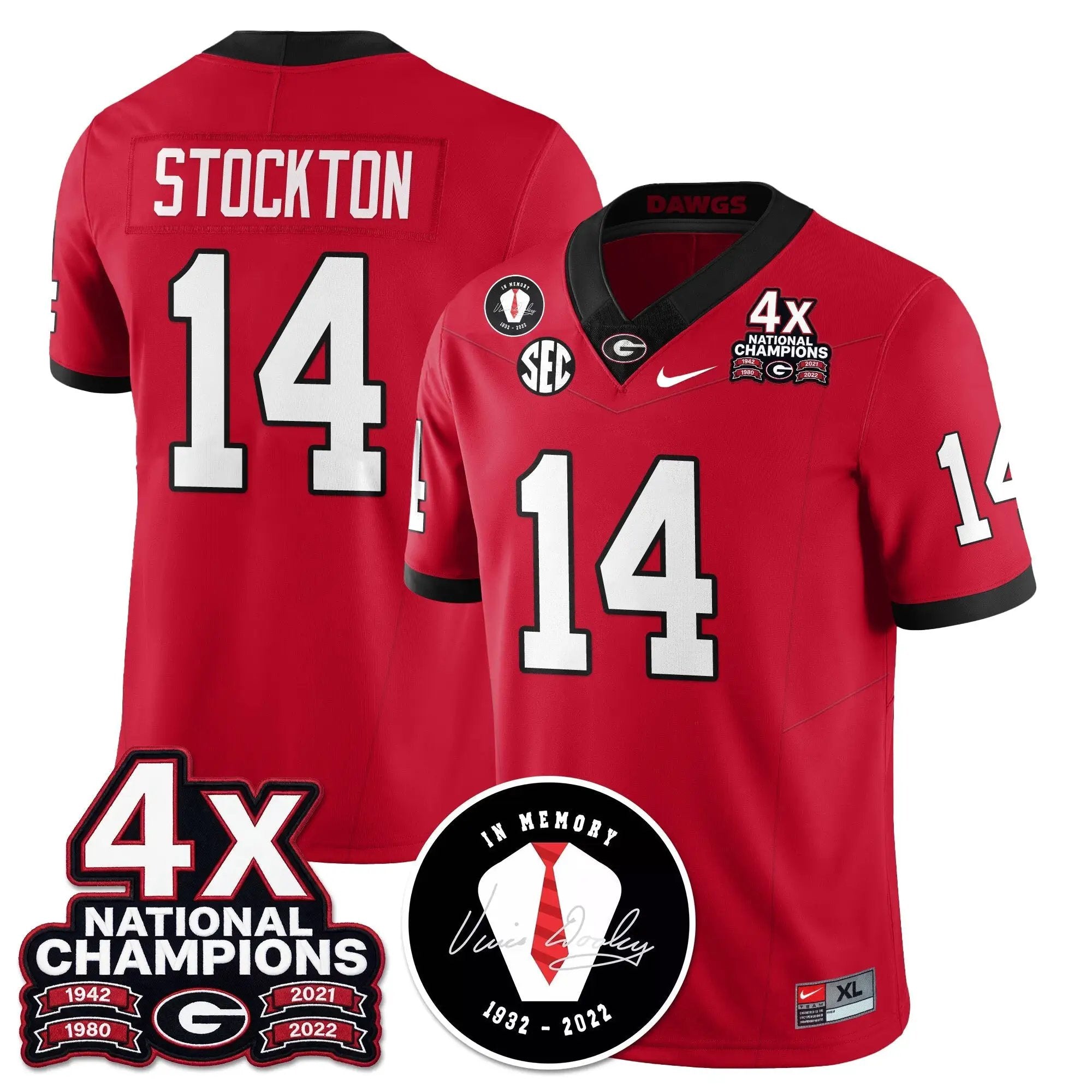 UGA 4x-Time National Champions Vapor Limited Jersey by Georgia Bulldogs