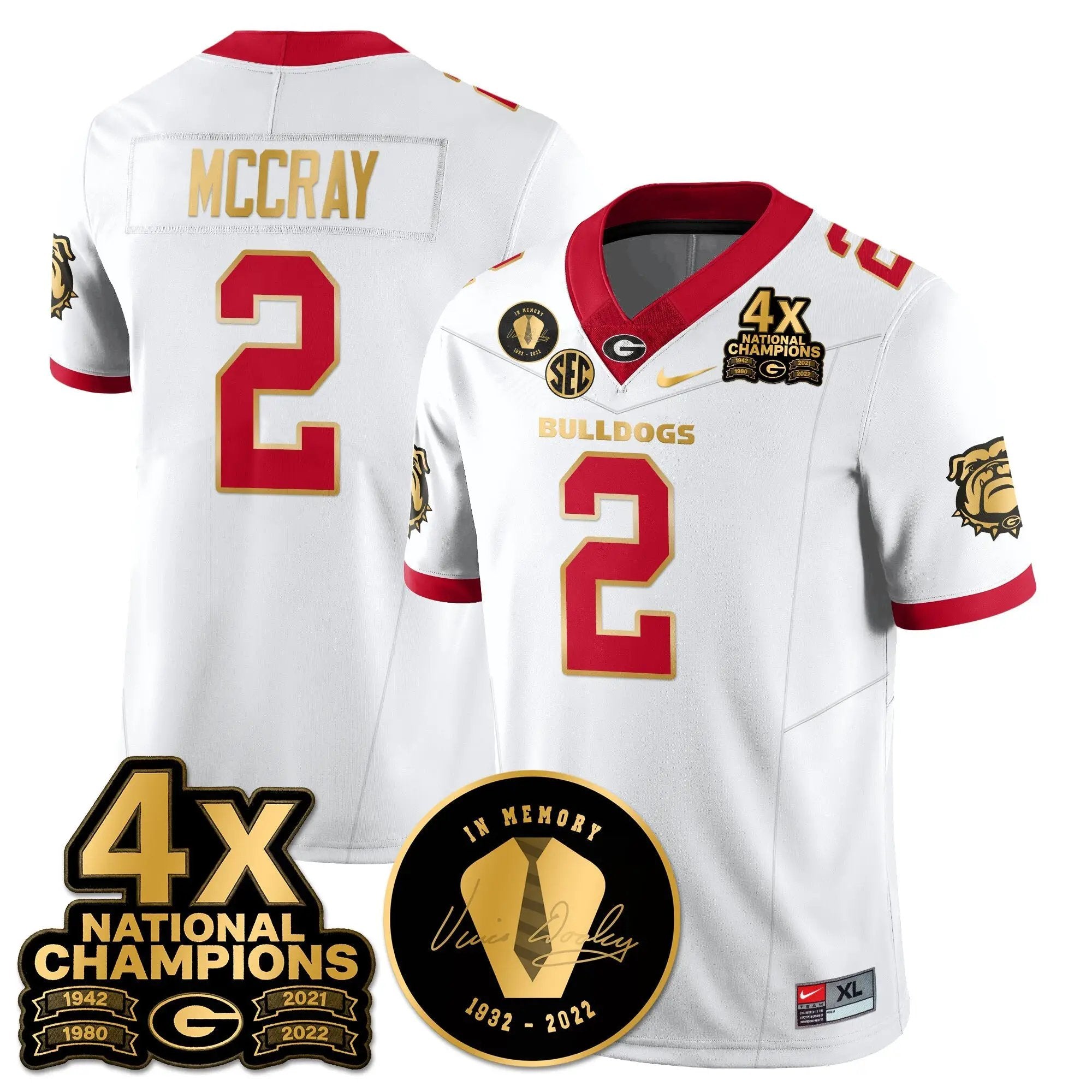 UGA 4x-Time National Champions Vapor Limited Jersey by Georgia Bulldogs