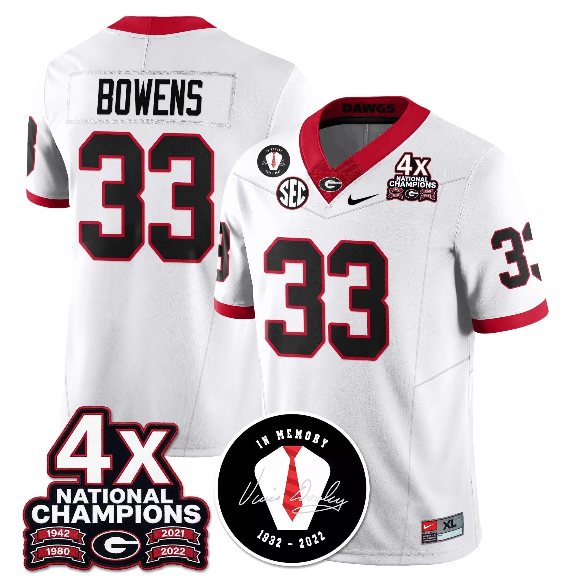 UGA 4x-Time National Champions Vapor Limited Jersey by Georgia Bulldogs