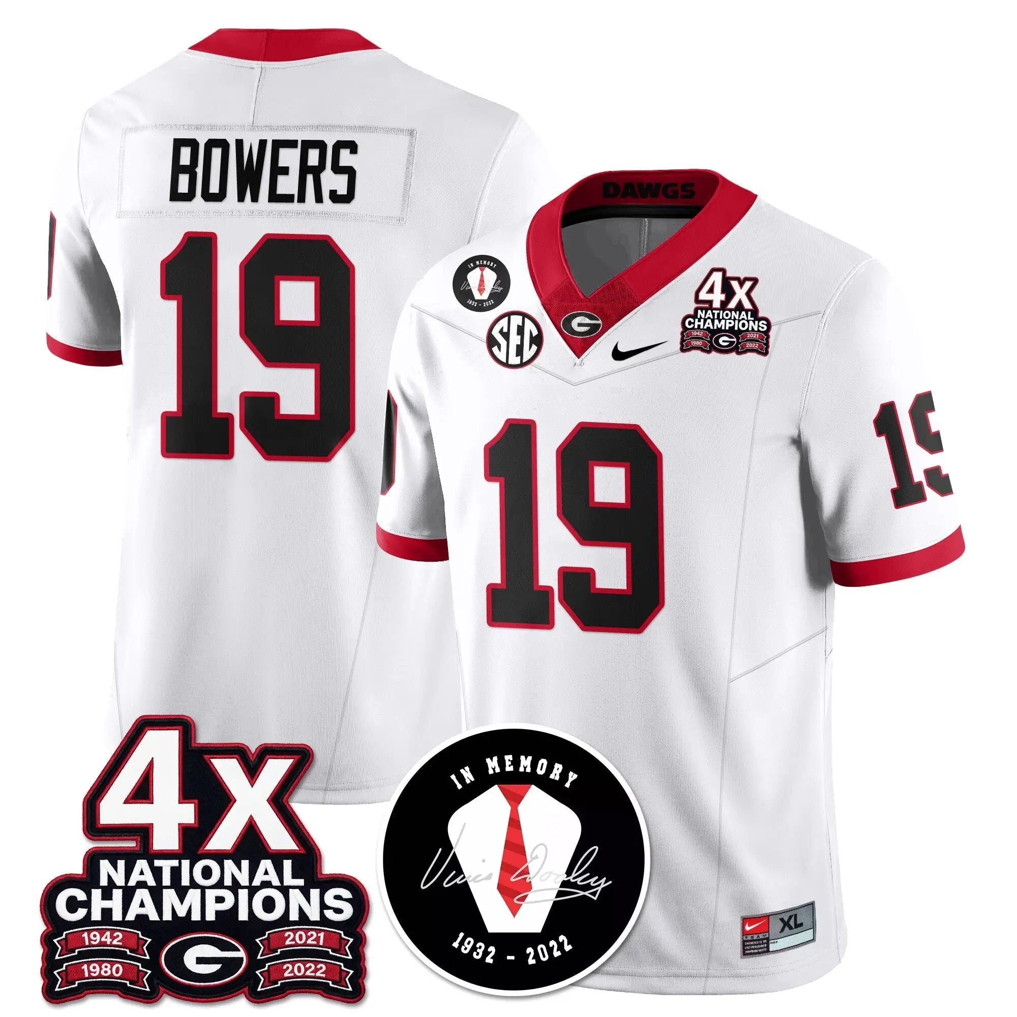 UGA 4x-Time National Champions Vapor Limited Jersey by Georgia Bulldogs