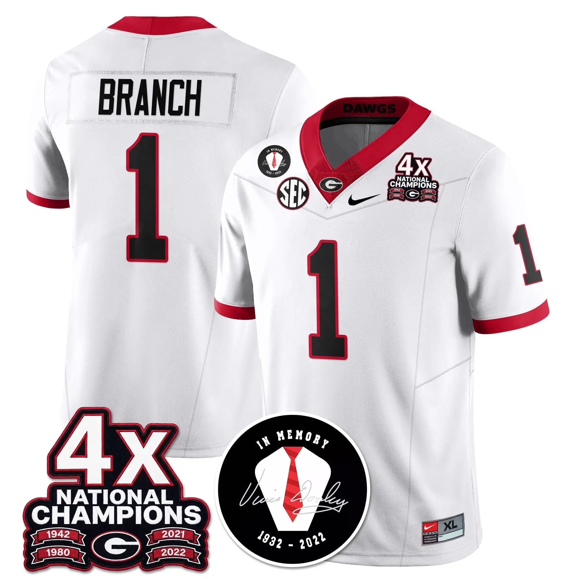 UGA 4x-Time National Champions Vapor Limited Jersey by Georgia Bulldogs